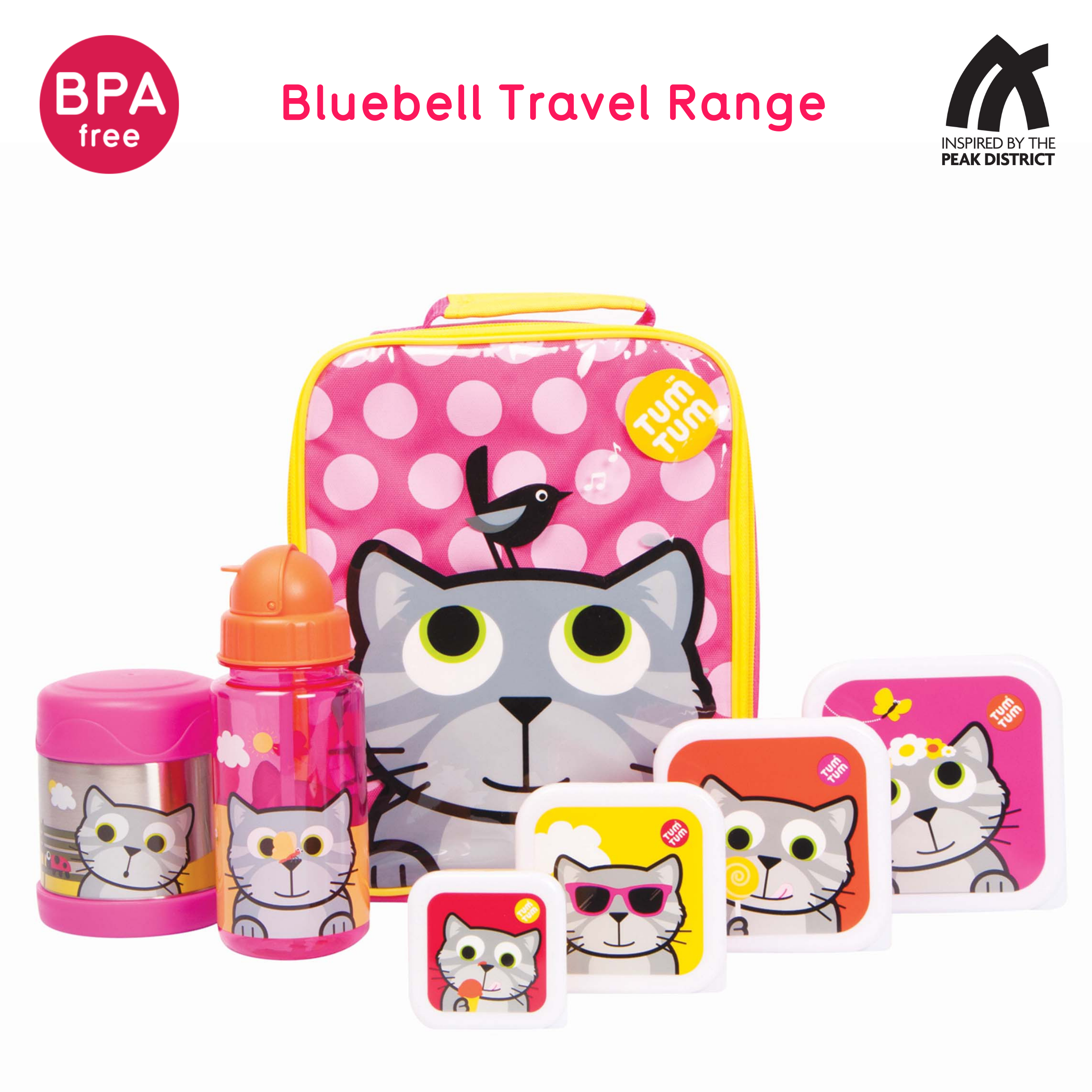 Tum Tum Lunch Boxes Bluebell the Cat lot de 4 boîtes goûter