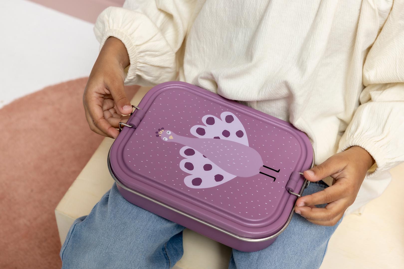 Trixie Baby Boîtes à goûter et boîtes repas Boîte repas grande Mrs. Peacock inox