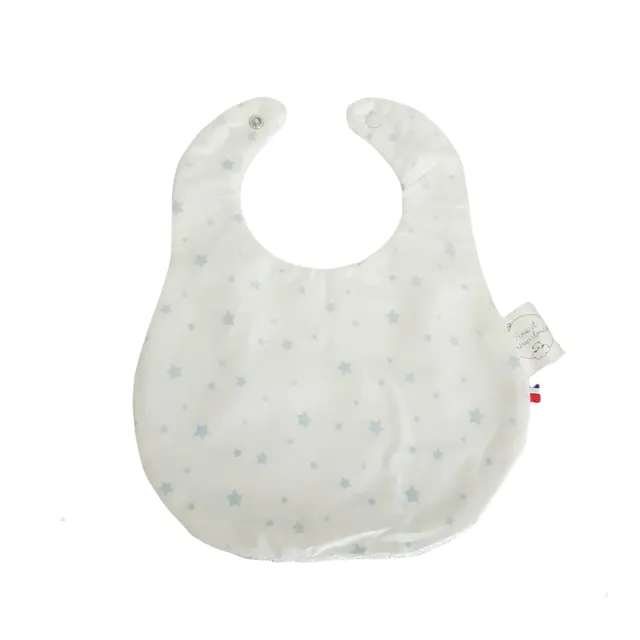 Rose et rêves dorés Bavoirs collection Dragée bavoir bébé blanc et bleu ciel absorbant