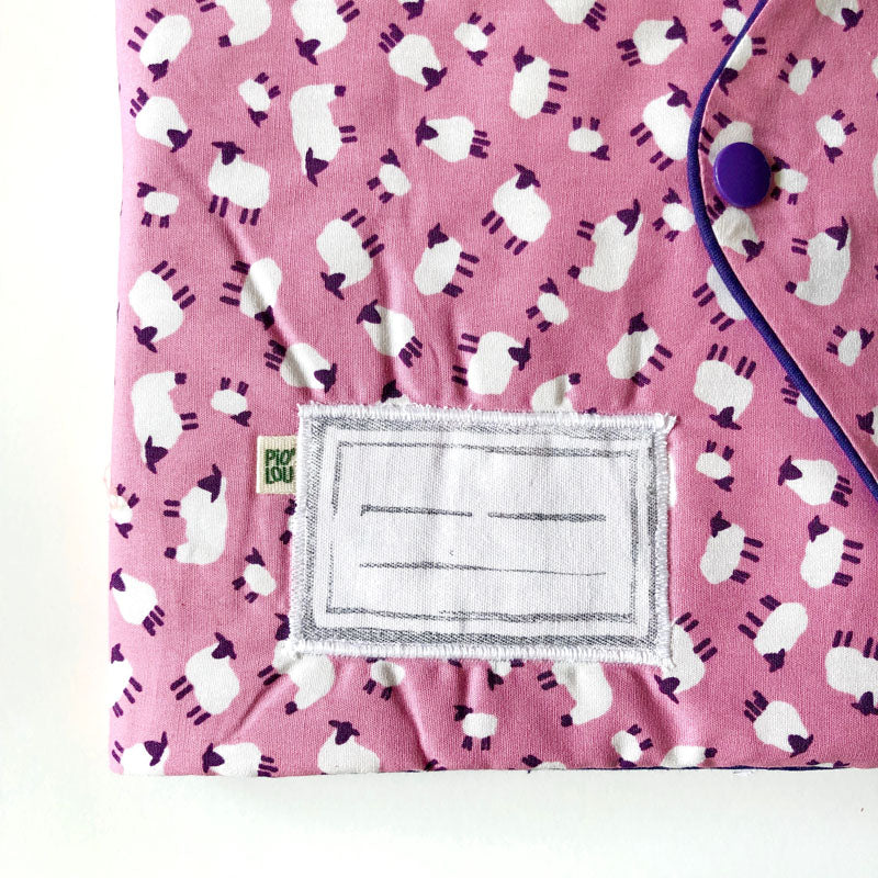 PIOLOU La pochette pour carnet de santé Pochette rose moutons coton