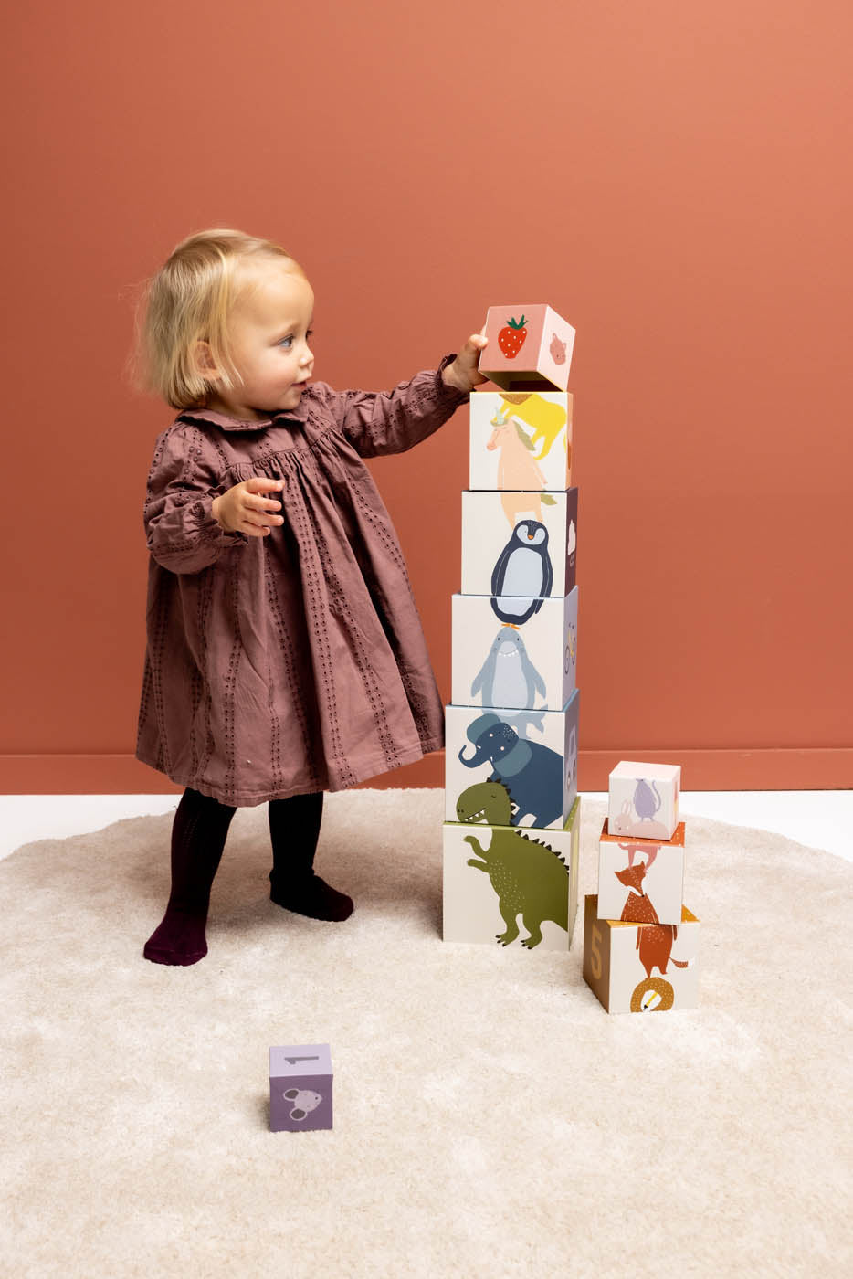 Trixie Baby Jouets à empiler Blocs à empiler 10 blocs carton FSC