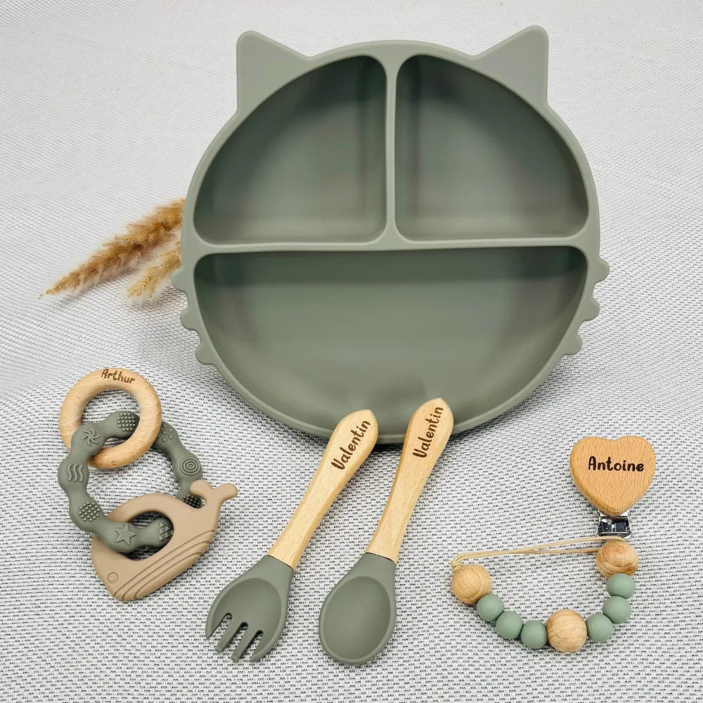 Baby-Crea Coffret naissance personnalisé Chat Dauphin Beige