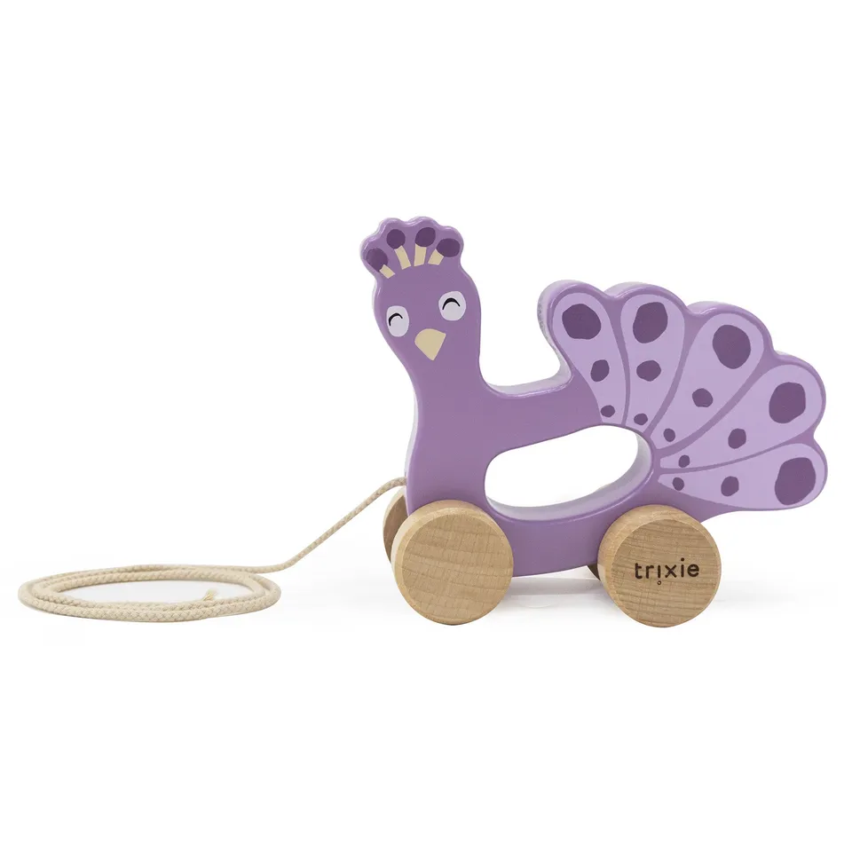 Trixie Baby Jouets à pousser et à tirer Mrs. Peacock jouet à tirer