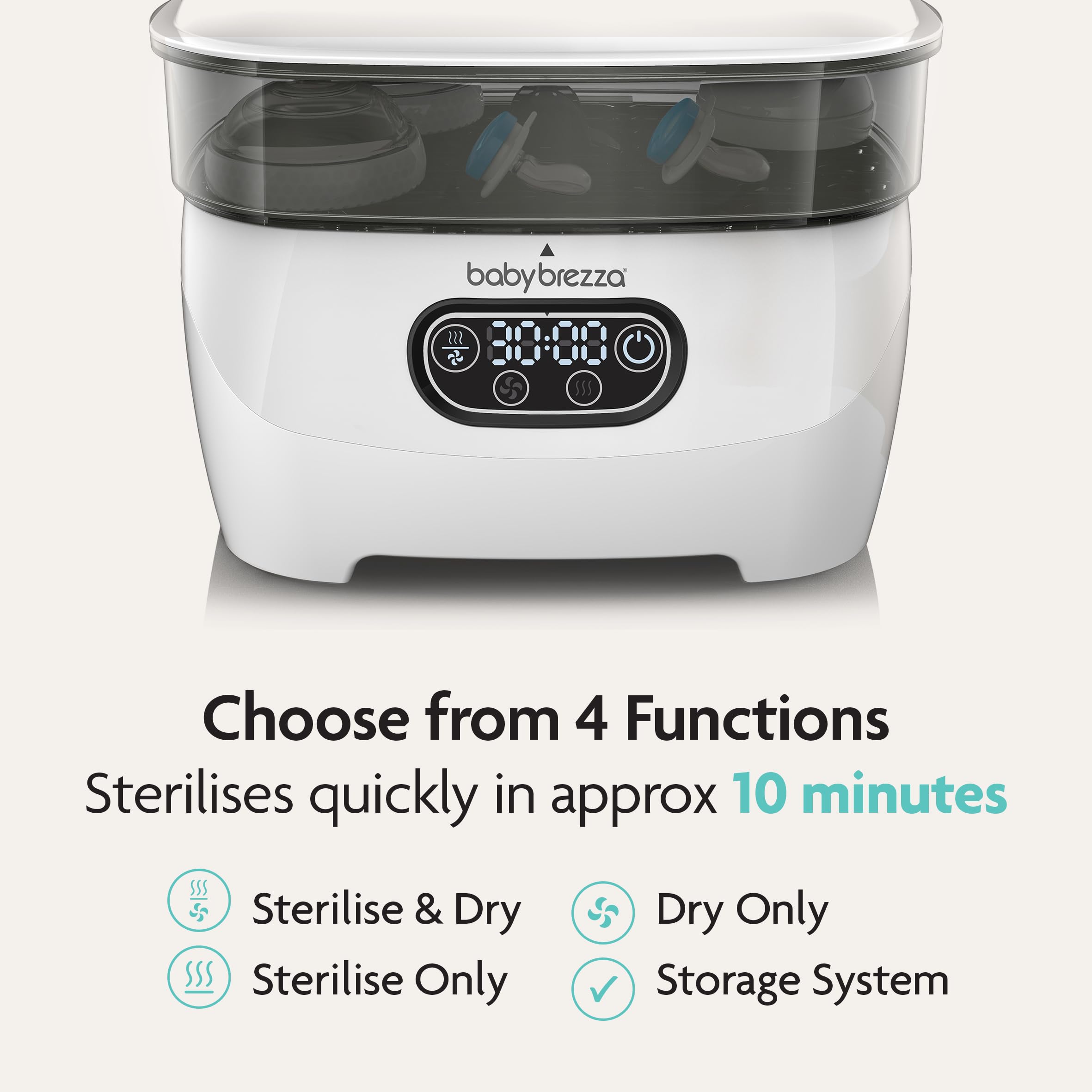 Baby Brezza Sterilizer Dryer Advanced stérilisateur biberons HEPA grande capacité