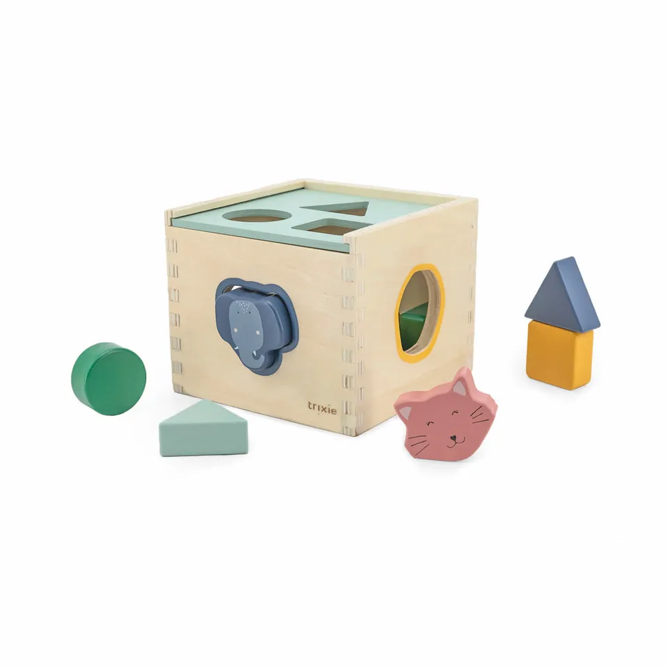 Trixie Baby Jouets d'activités Boîte à formes en bois jouet éducatif