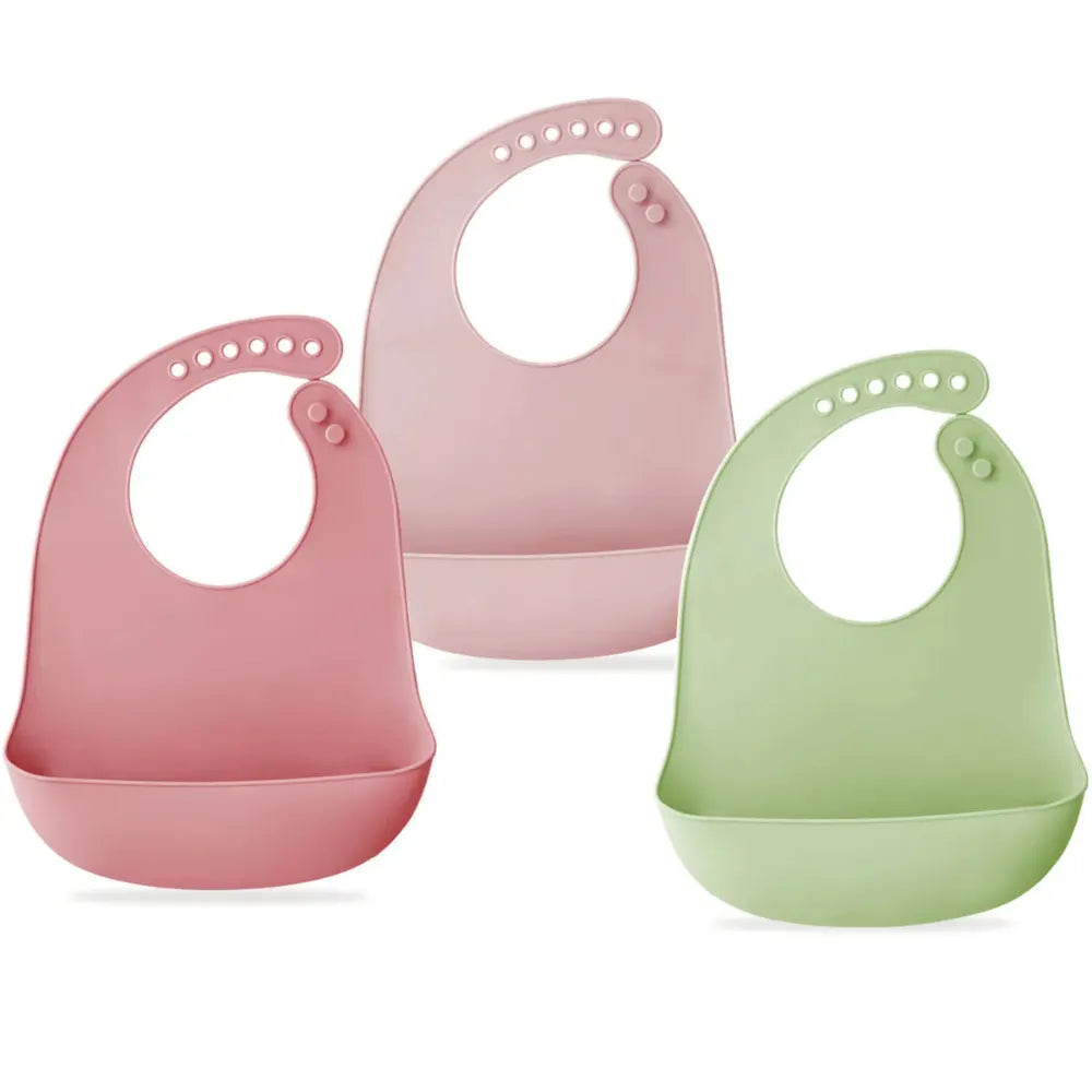 Baby-Crea Vaisselle Bébé Lot de 3 Bavoirs silicone garçon