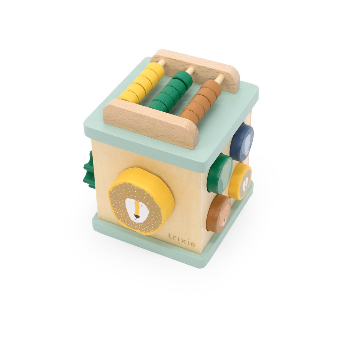 Trixie Baby Jouets d'activités Petit cube d'activité en bois motricité