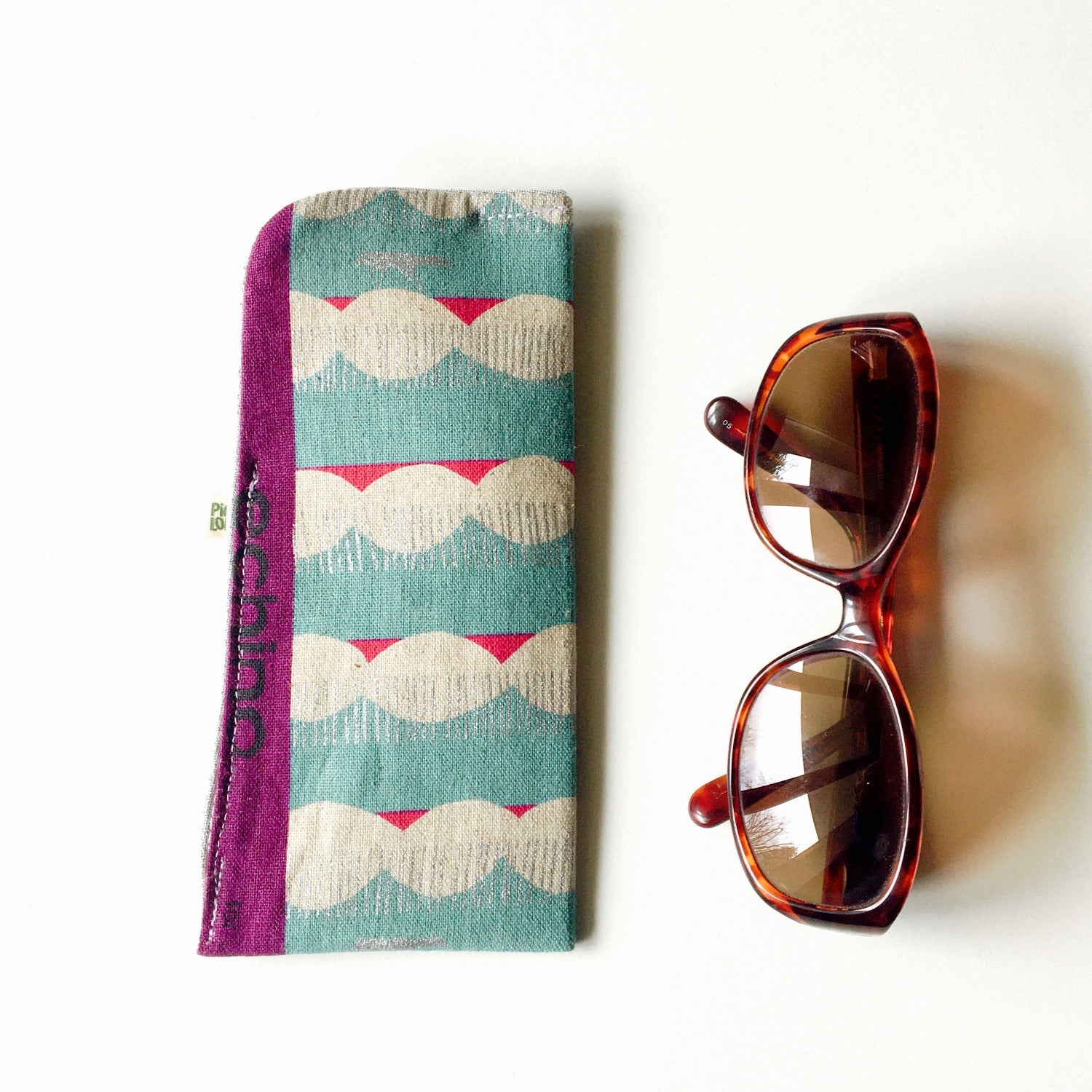 PIOLOU L'etui à Lunettes Etui à lunettes bleu turquoise loup argenté