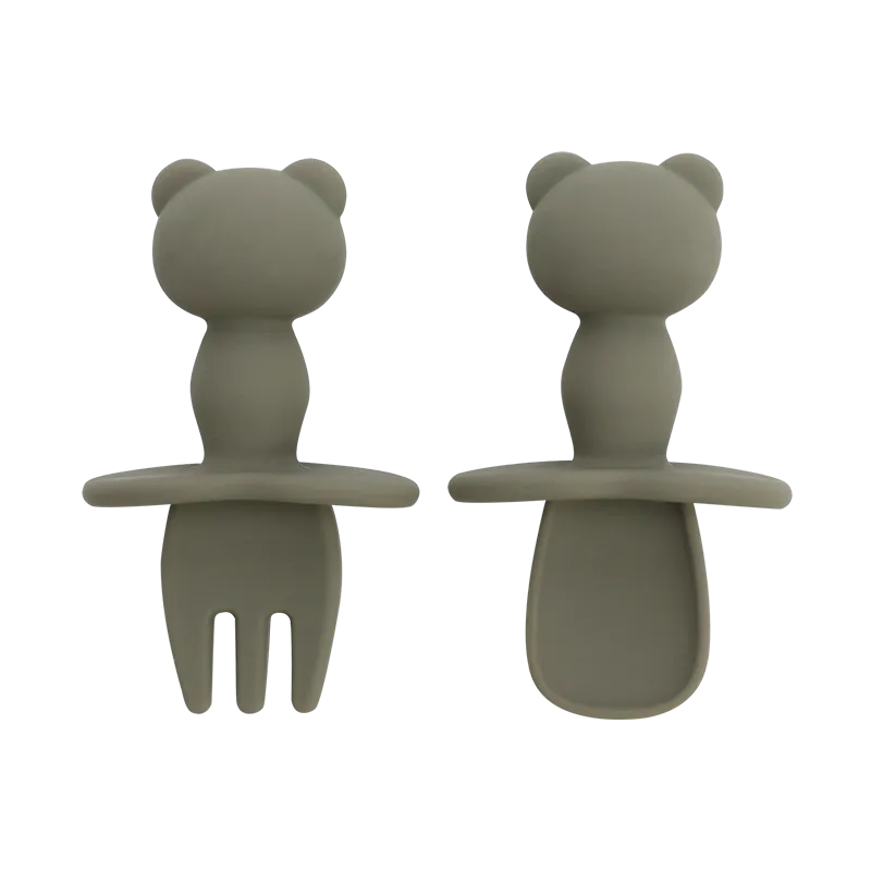 Baby-Crea Vaisselle Bébé Couvert pour Bébé en Silicone couvert rouge tomette DME