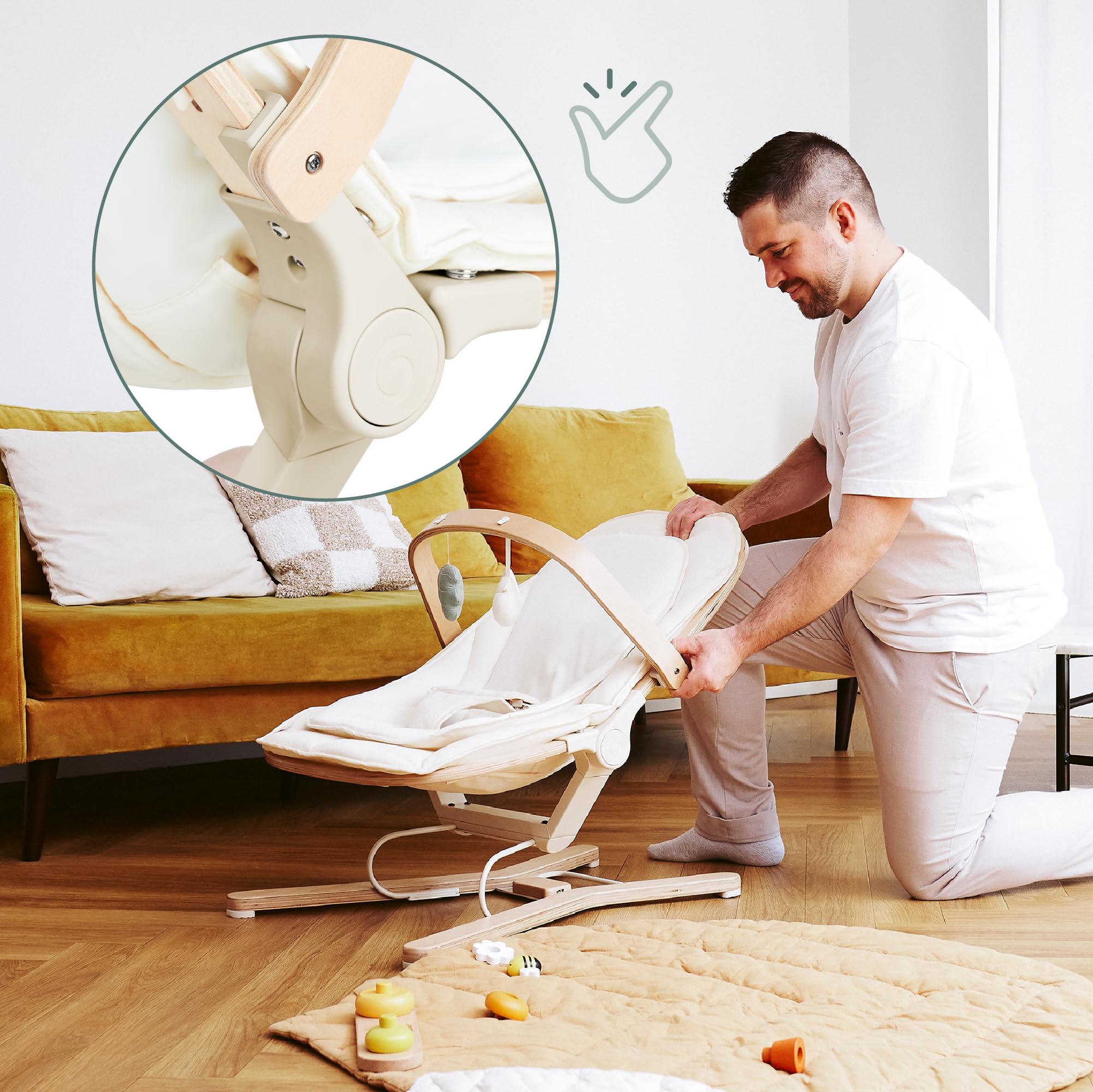 Babymoov Swoon arche de jeux pour transat Swoon Flow bois FSC