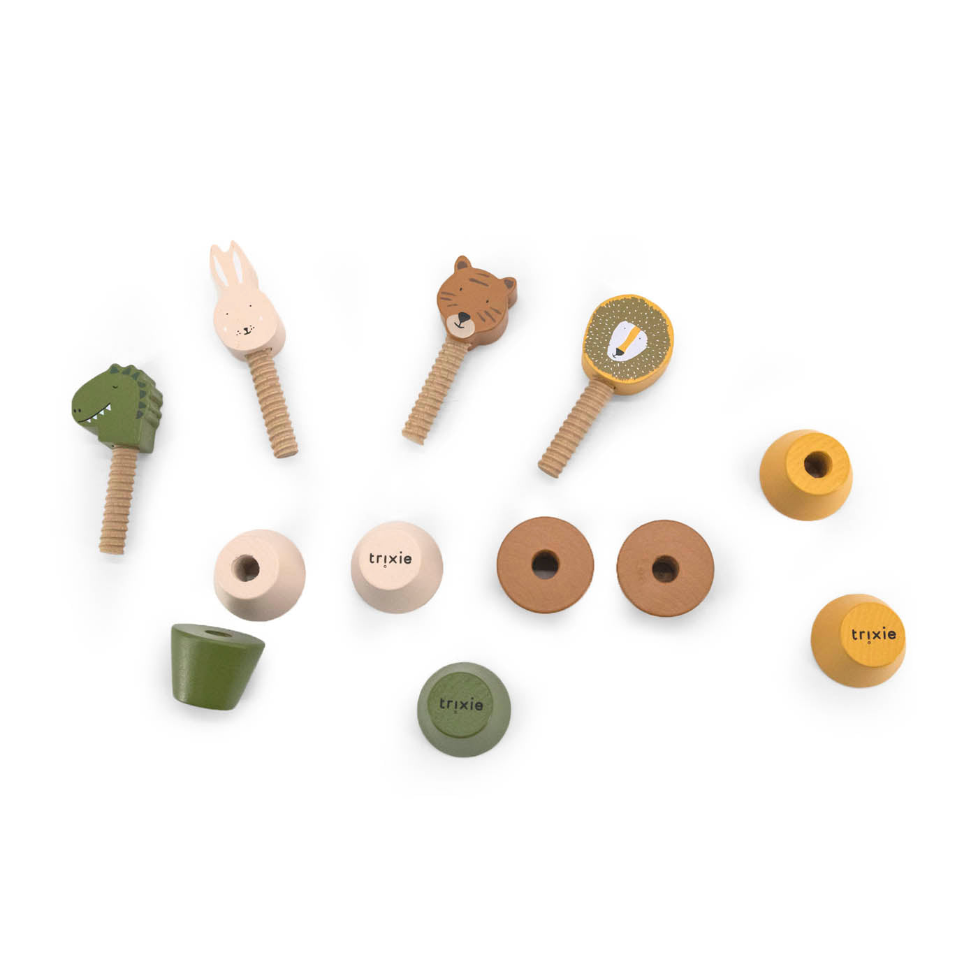 Trixie Baby Jouets d'activités animaux à visser en bois 4 pièces