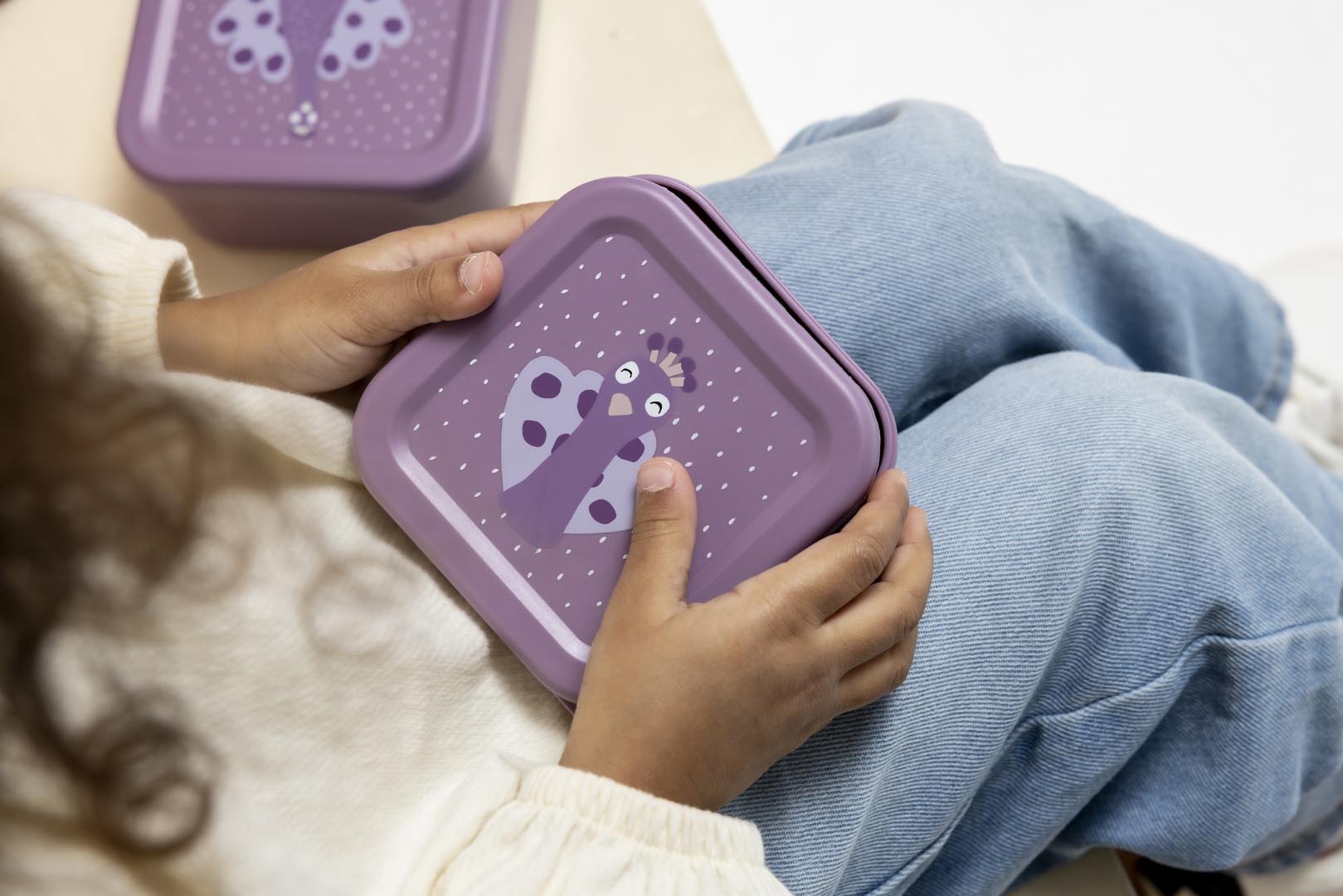 Trixie Baby Boîtes à goûter et boîtes repas Boîtes à goûter 3 pièces Mrs. Peacock