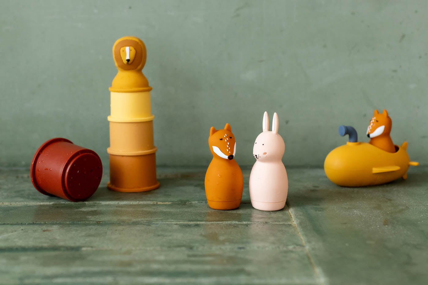 Trixie Baby Jouets de bain Jouet de bain sous-marin Mr. Fox en silicone