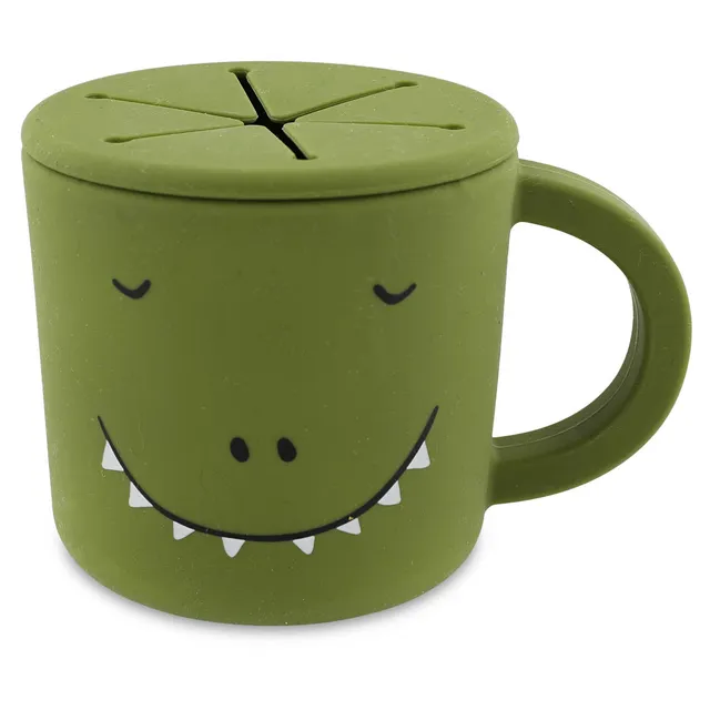 Trixie Baby Tasses et gobelets Mr. Dino tasse à collation en silicone anti-goutte
