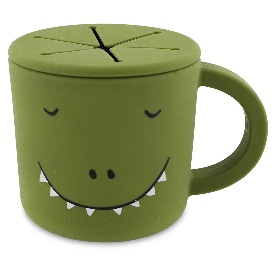 Trixie Baby Tasses et gobelets Mr. Dino tasse à collation en silicone anti-goutte