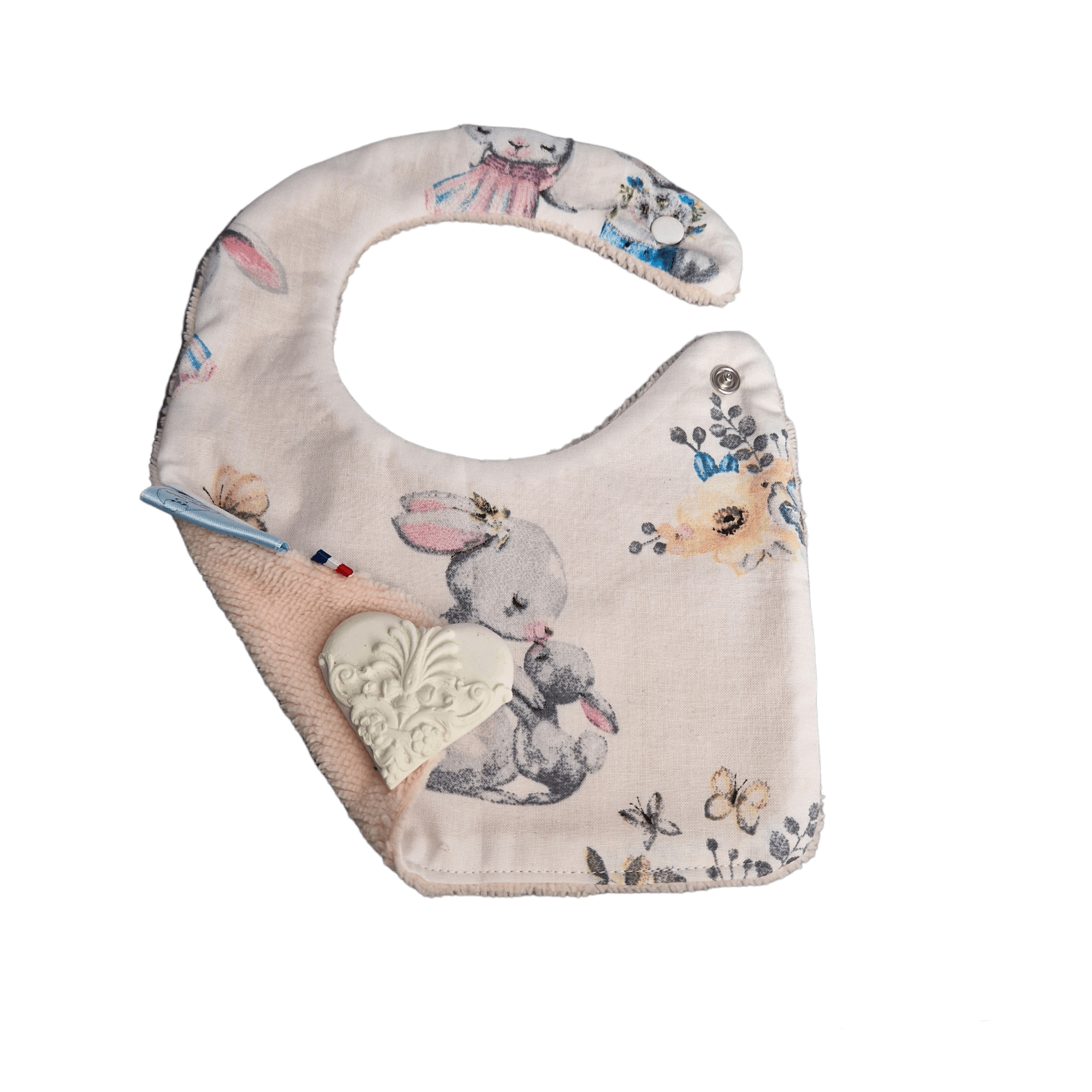 Rose et rêves dorés Bavoirs Bavoir pour bébé maman et bébé lapin bavoir bébé