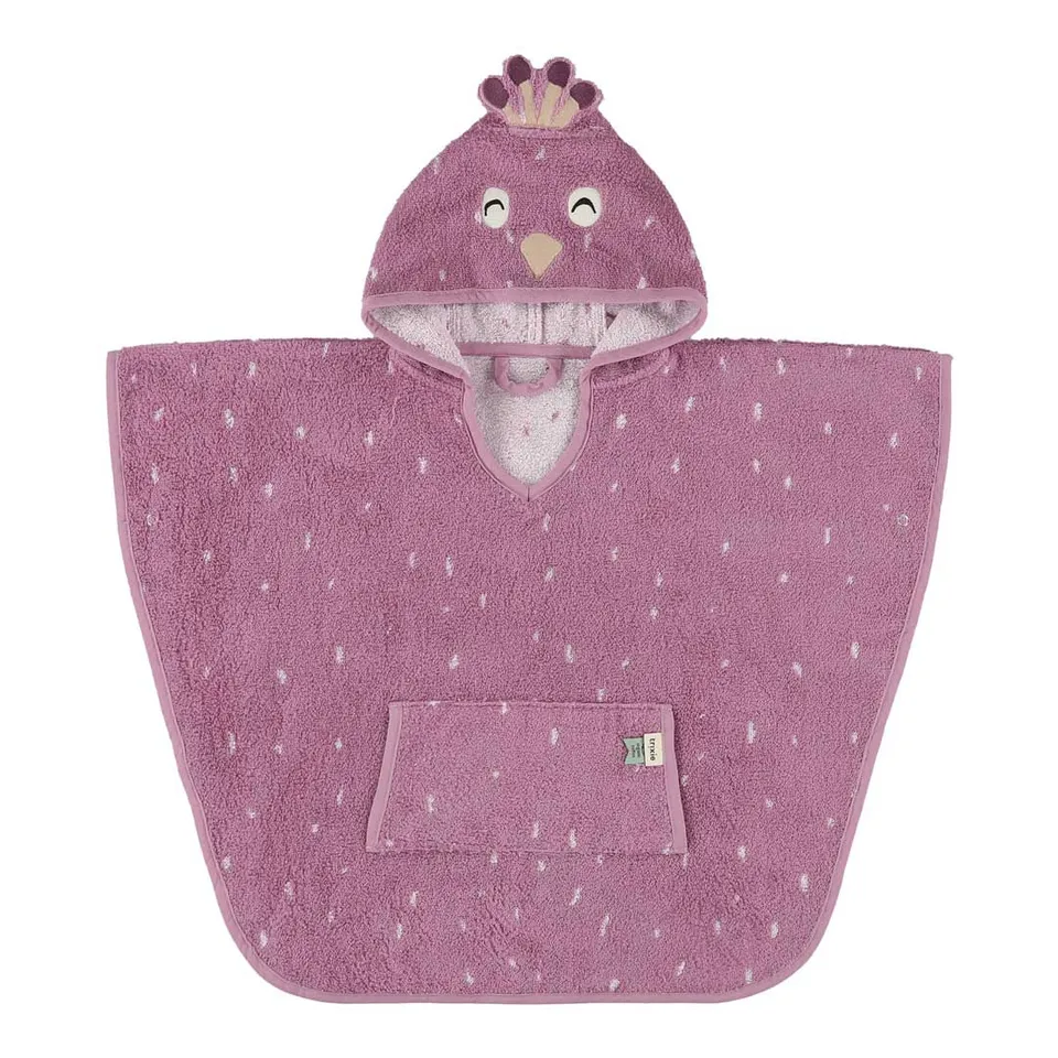 Trixie Baby Ponchos Poncho - Mrs. Peacock en coton bio