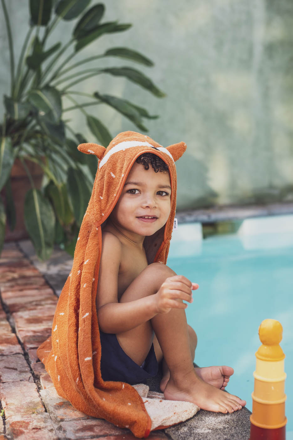 Trixie Baby Capes de bain Cape de bain 70x130cm Mr. Fox coton bio