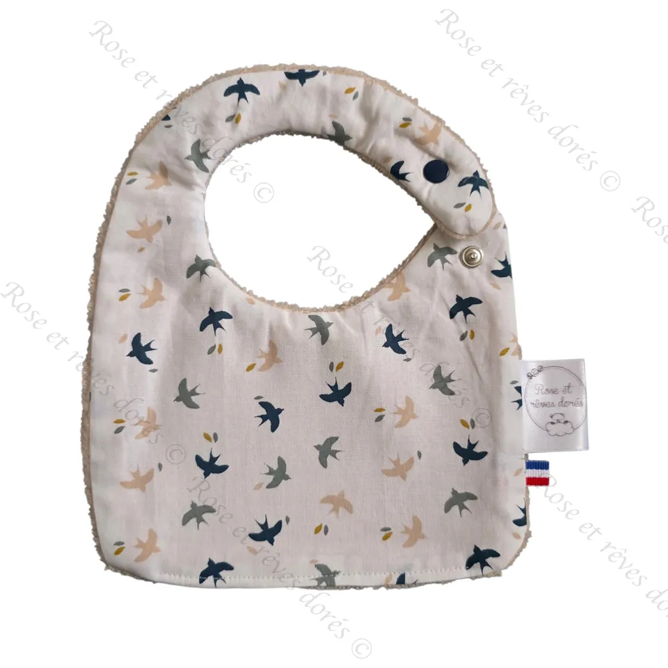 Rose et rêves dorés Bavoirs petites hirondelles bavoir bébé absorbant