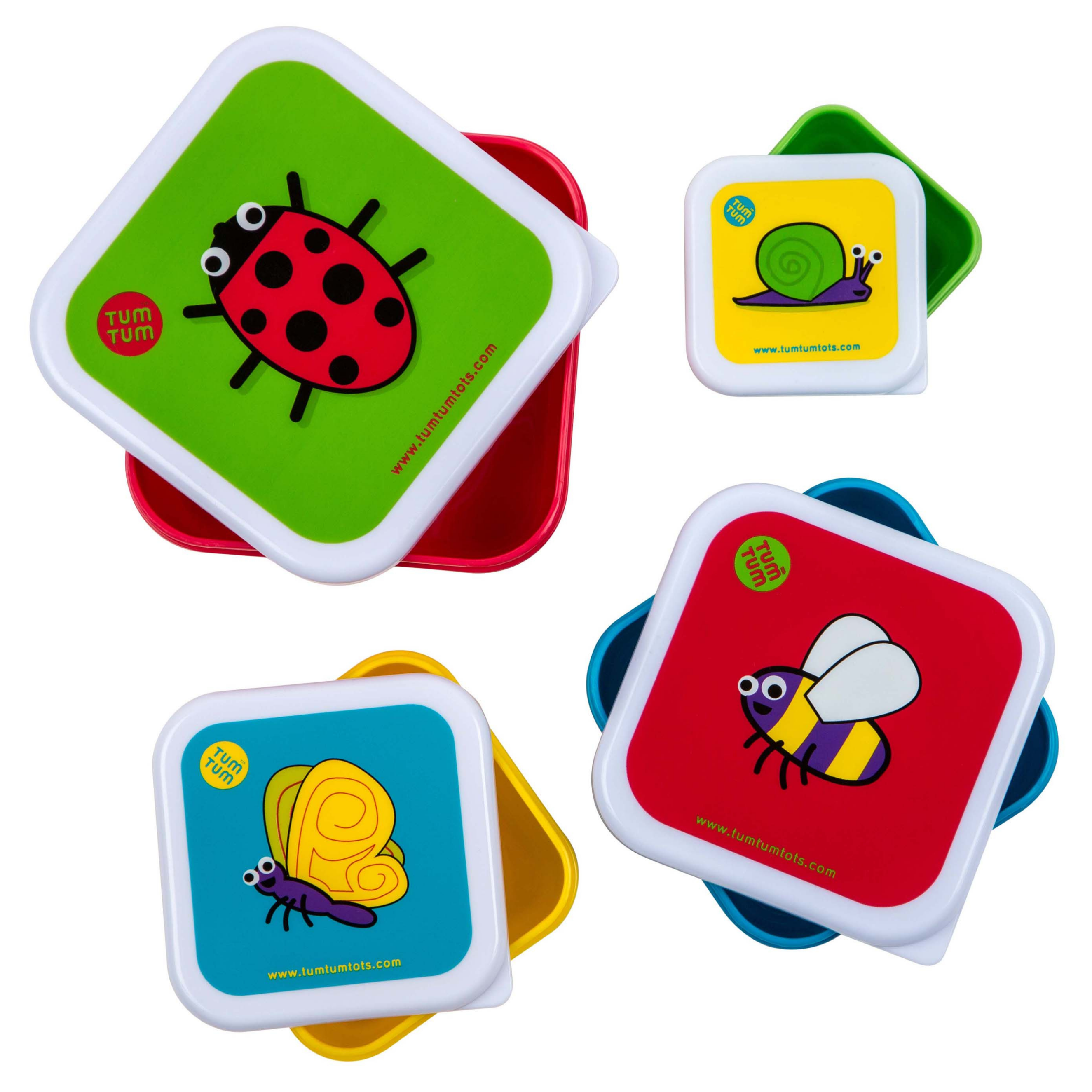 Tum Tum Lunch Boxes boîtes à goûter gigognes Bugs, lot de 4