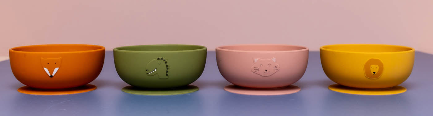 Trixie Baby Vaisselle Mr. Dino bol en silicone avec ventouse