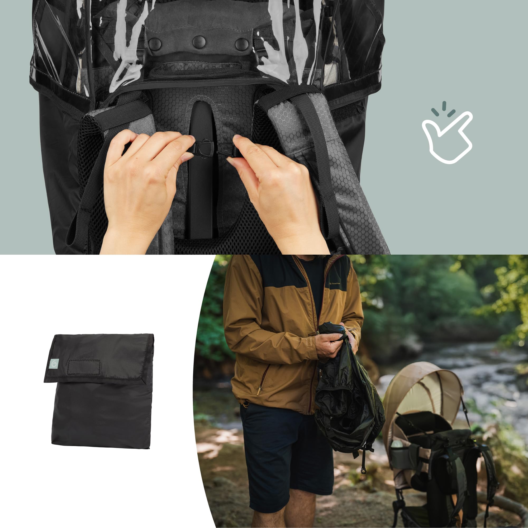 Babymoov Moov & Hike housse de pluie intégrale nylon 70D
