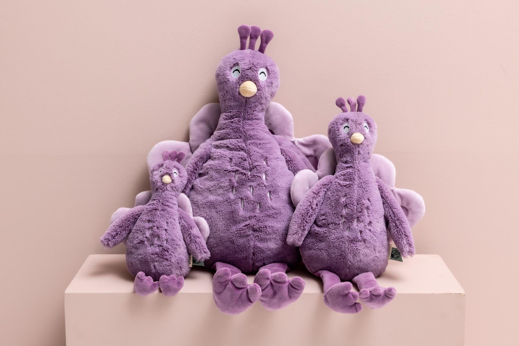 Trixie Baby Premiers jouets Animal en peluche bébé Mrs. Peacock