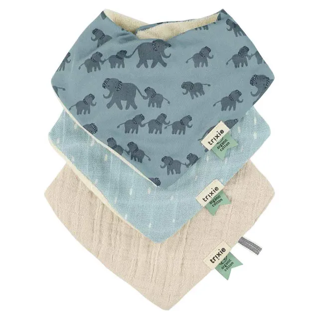 Trixie Baby Bavoirs Bavoir bandana 3-pack mix Enchanting Elephant