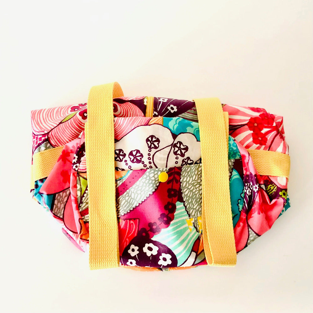 PIOLOU Le Sac Sac Polochon fleuri sac week-end jaune
