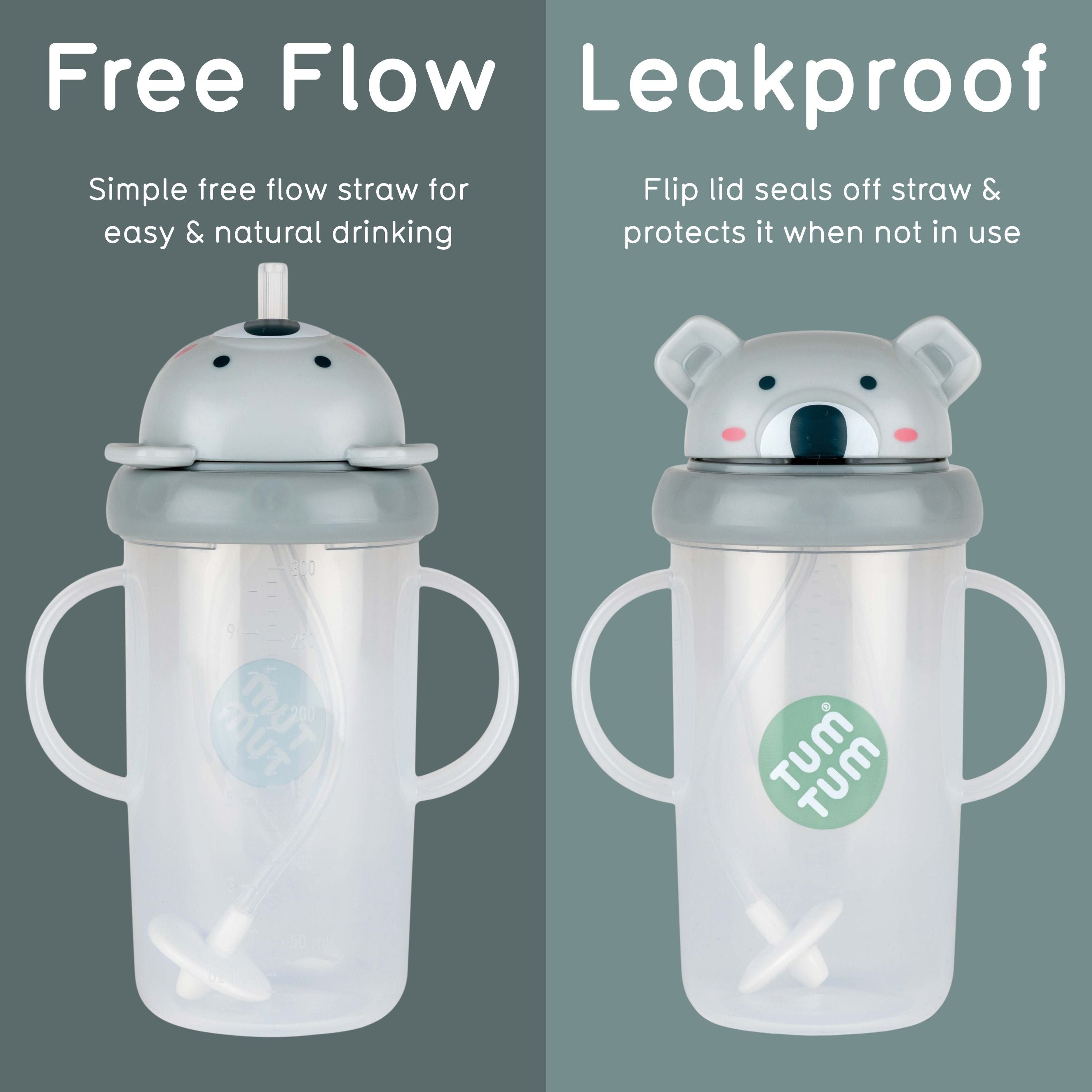 Tum Tum Cups Tall Tippy Up tasse à paille Kev Koala 300 ml