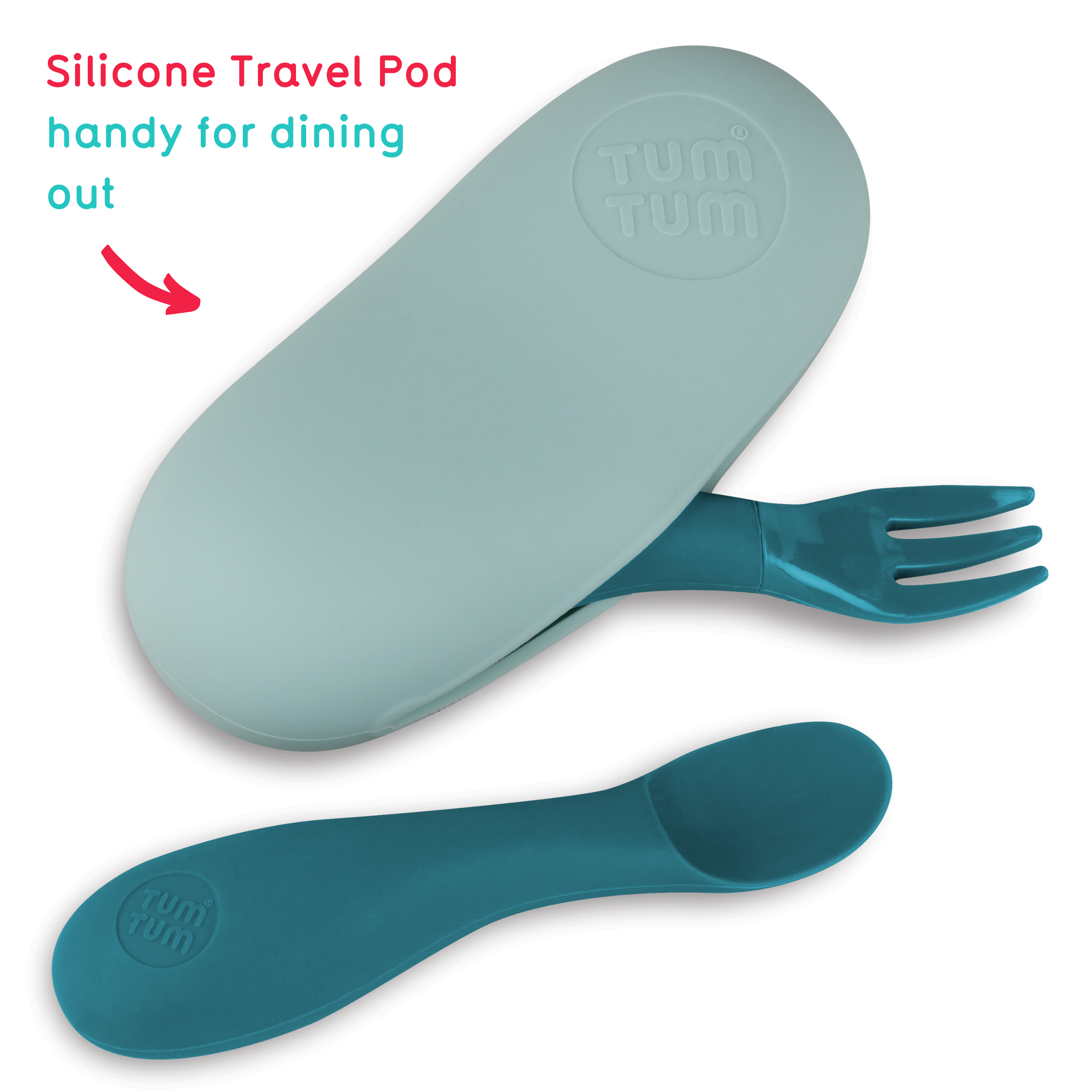 Tum Tum Cutlery Baby Cutlery Set with Travel Case couverts bébé bleu