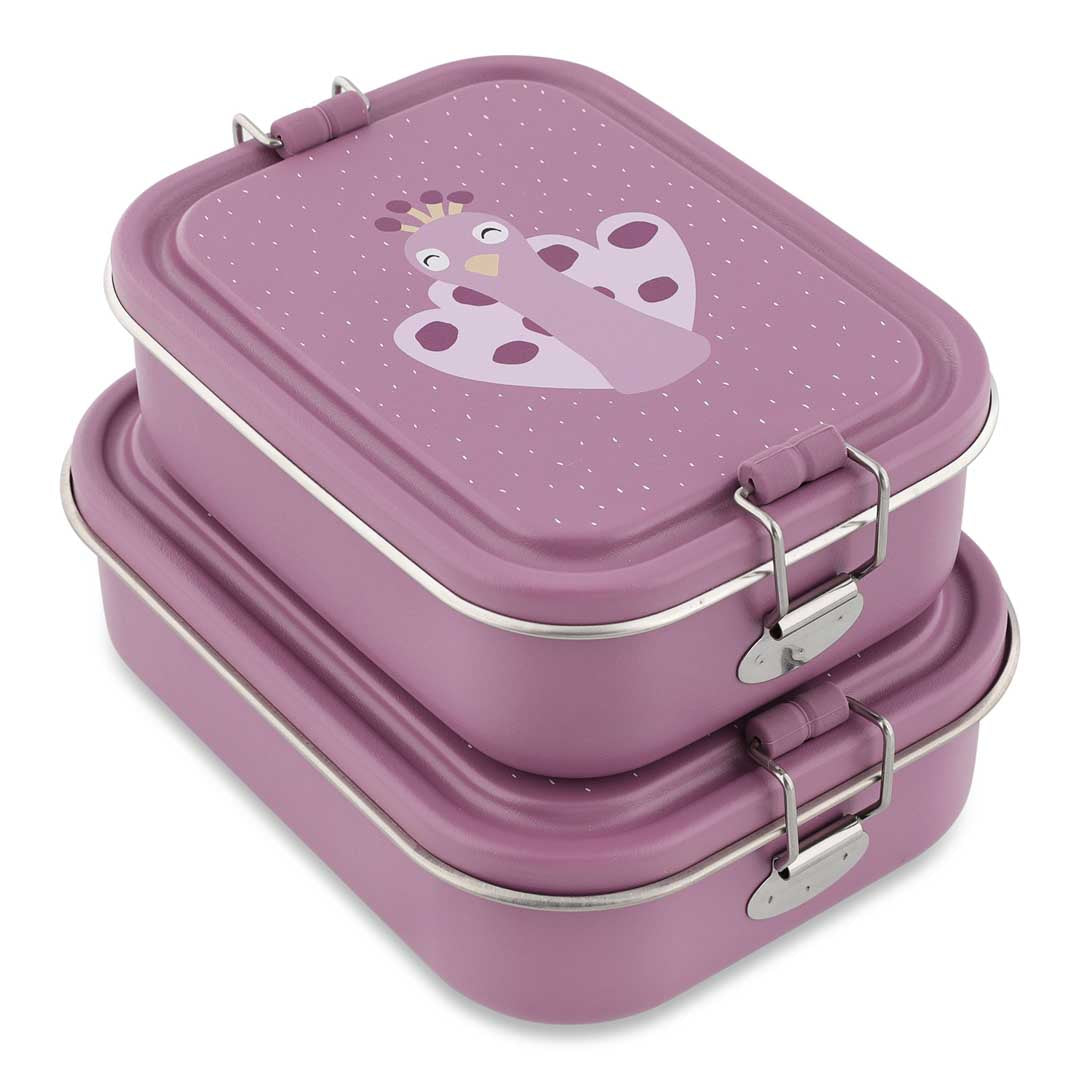 Trixie Baby Boîtes à goûter et boîtes repas Boîte repas grande Mrs. Peacock inox