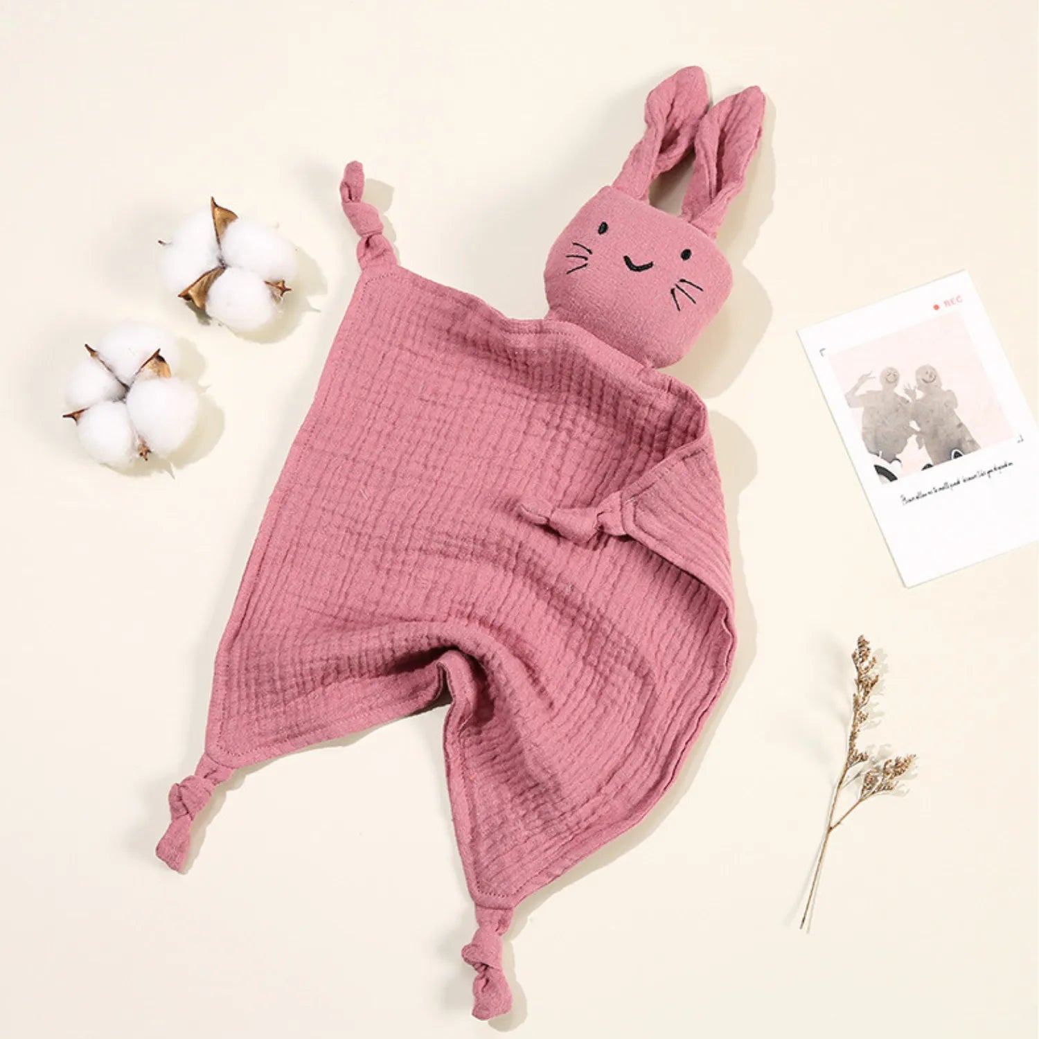 Baby-Crea Doudou personnalisé lapin beige prénom gravé tissu doux