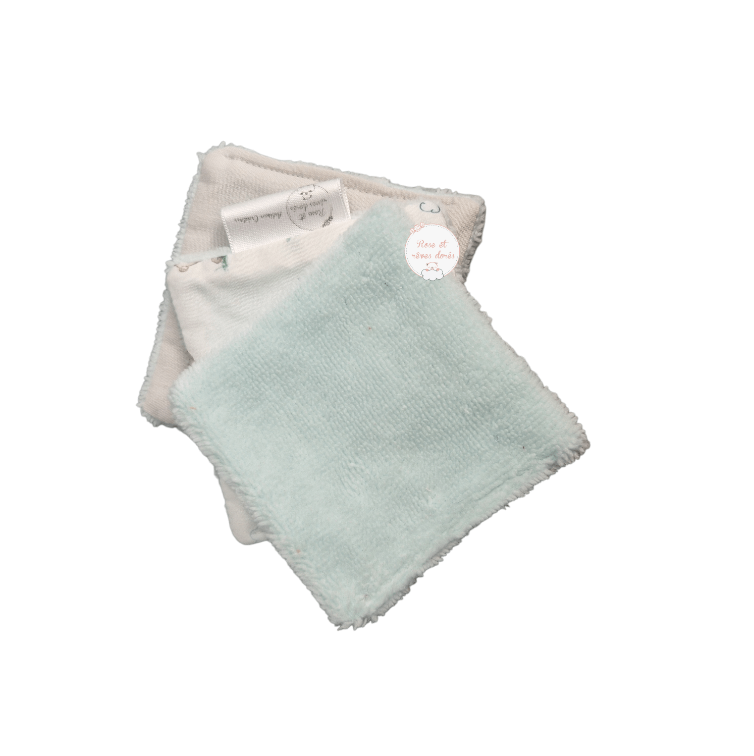 Rose et rêves dorés Lingettes, serviette visage, gants Lot de 3 lingettes Intemporels orsi bambou