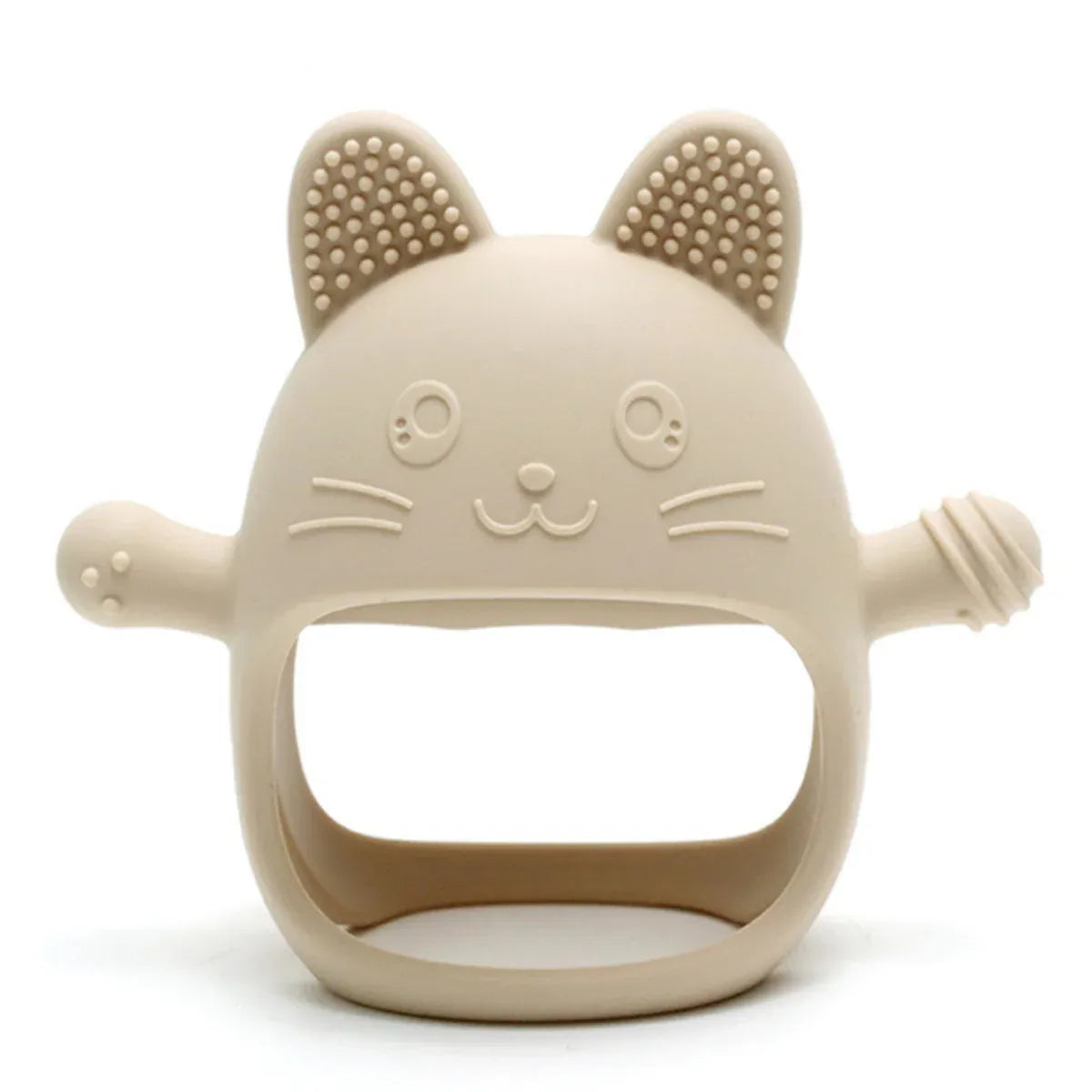 Baby-Crea Anneau de dentition bébé chat rose en silicone sans BPA