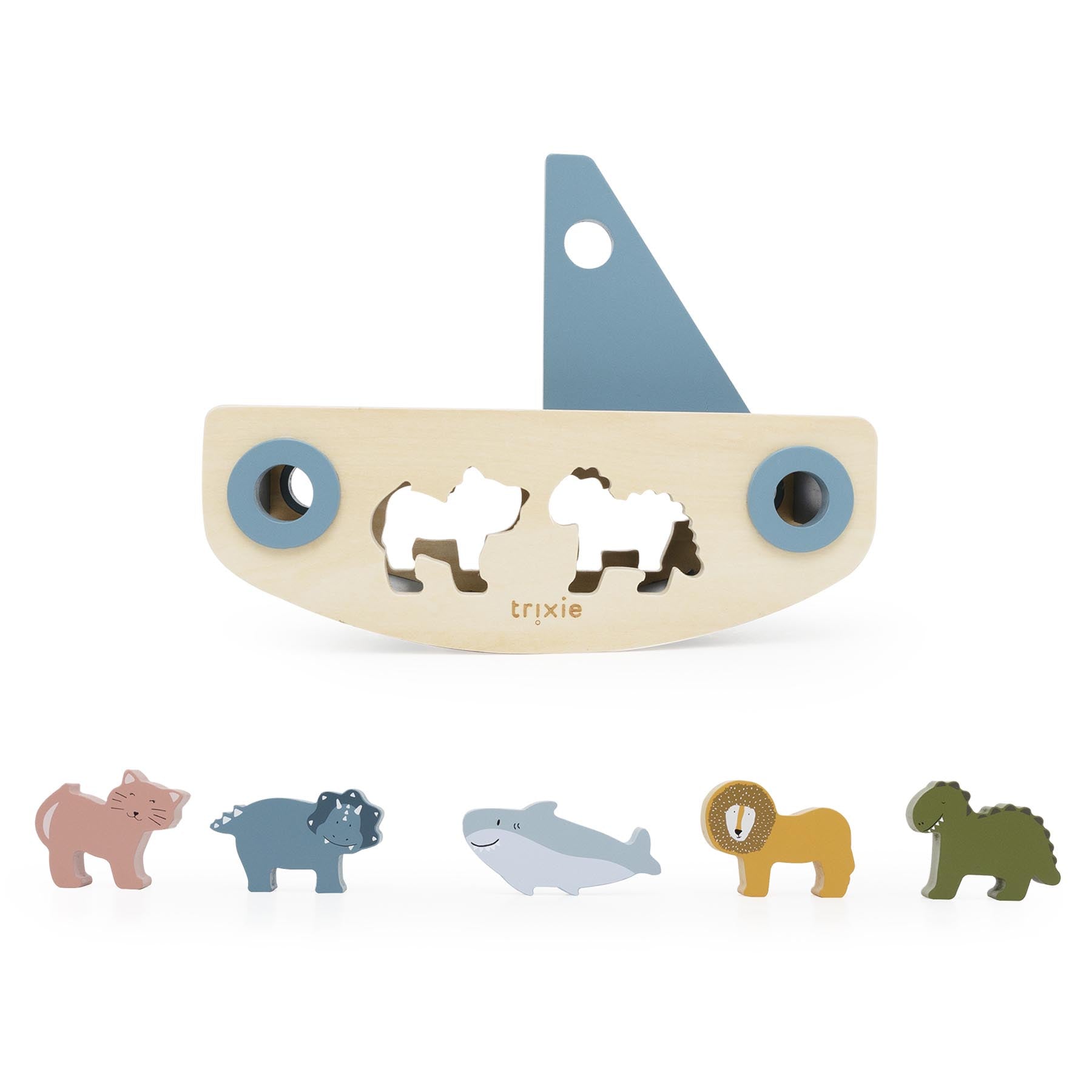Trixie Baby Jouets d’activités Bateau en bois à formes