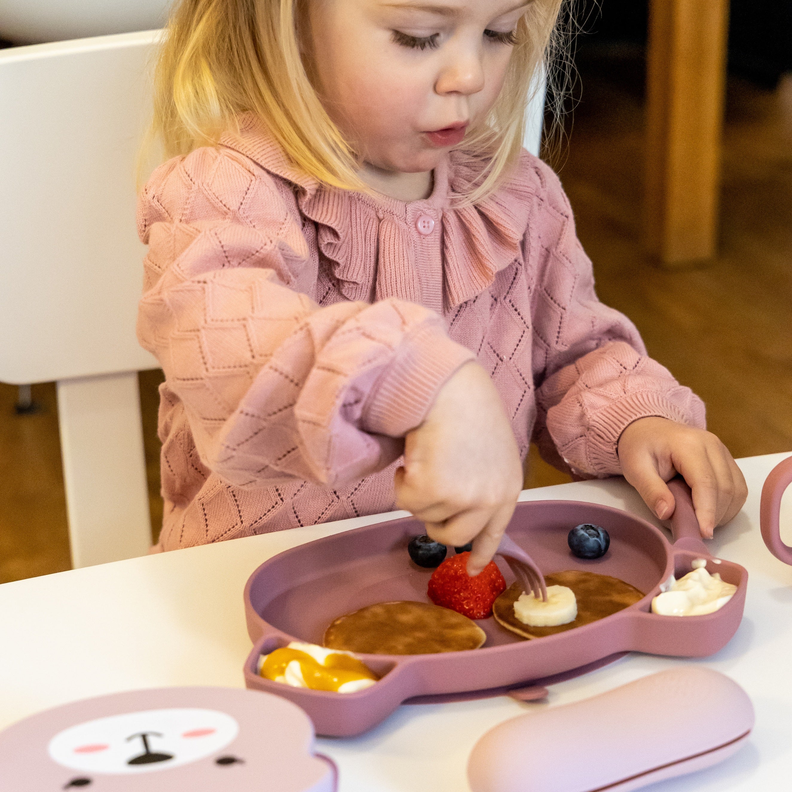 Tum Tum Cutlery Baby Cutlery Set with Travel Case couverts bébé rose