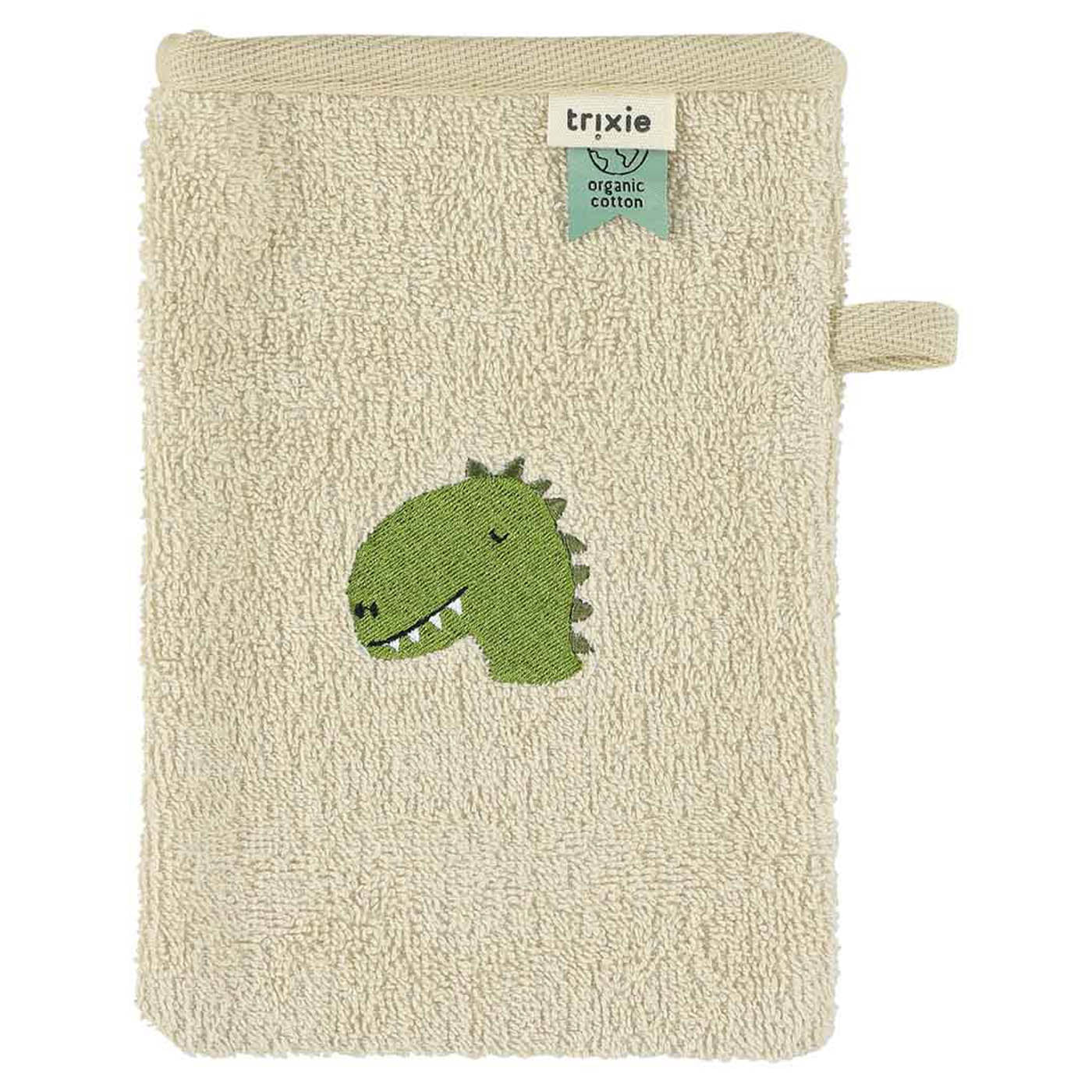 Trixie Baby Gants de toilette Aura Dino lot de 2 en coton bio