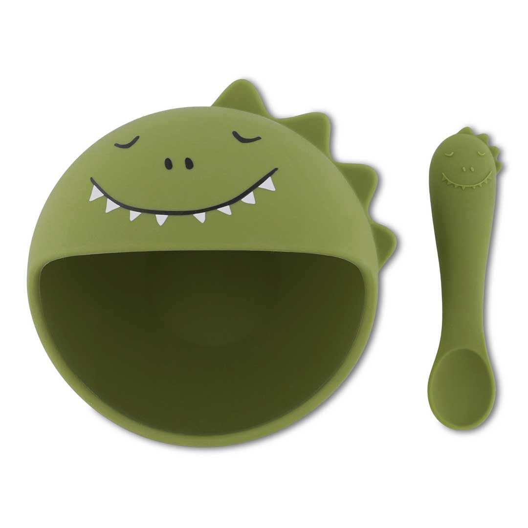 Trixie Baby Sets de repas Premier set repas bébé Mr. Dino en silicone