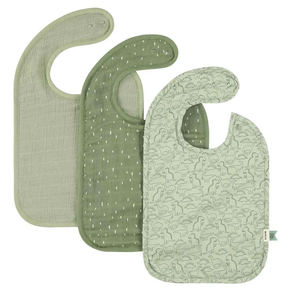 Trixie Baby Bavoirs Bavoir 3-pack mix Daring Dino