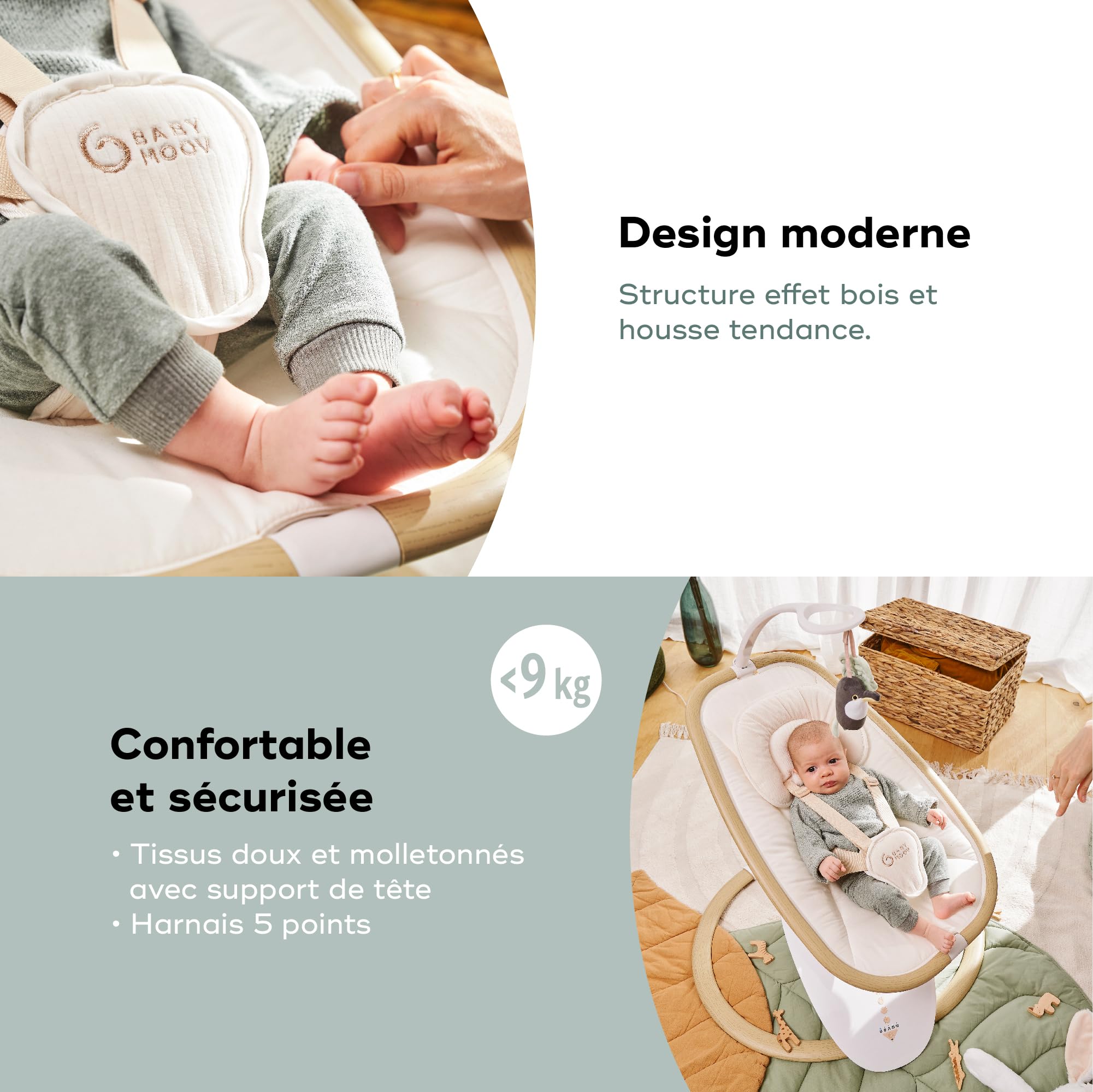 Babymoov Swoon Hoop balancelle électrique bébé Sand