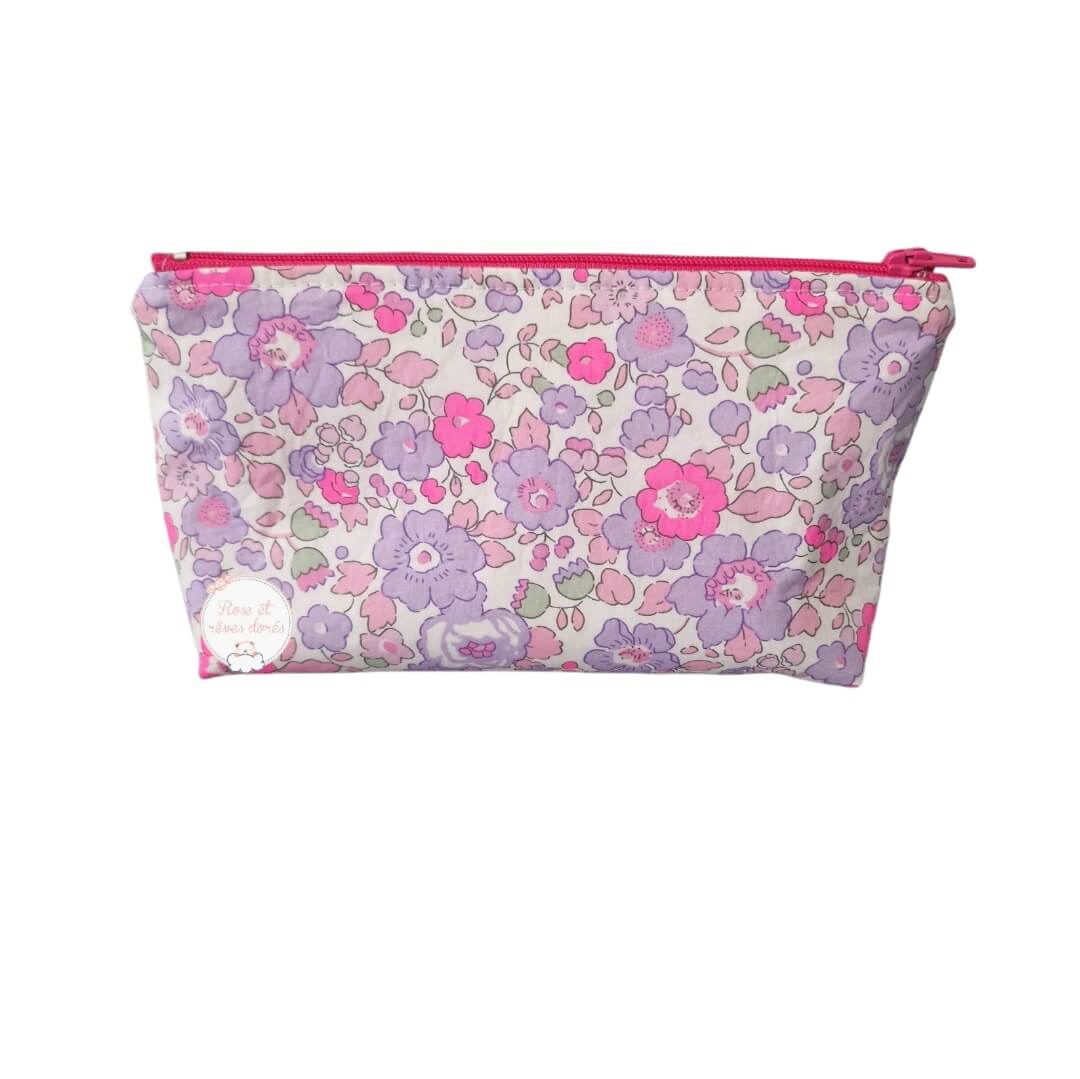 Rose et rêves dorés Pochettes et trousses diverses Betsy touches fluos trousse lilas