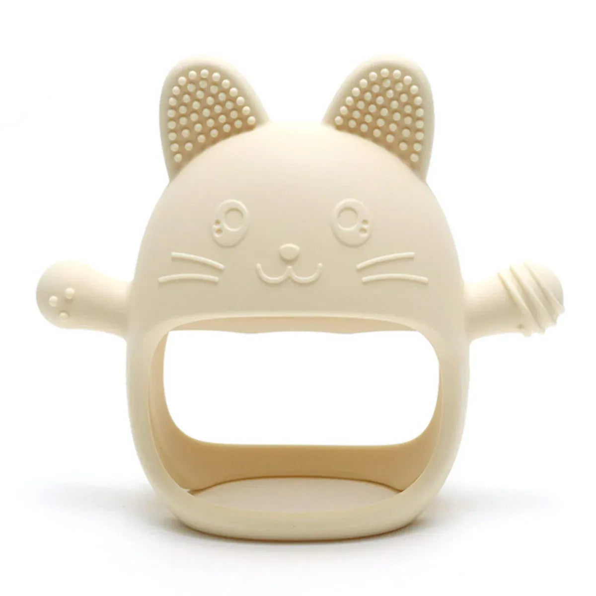 Baby-Crea Anneau de dentition bébé chat rose en silicone sans BPA