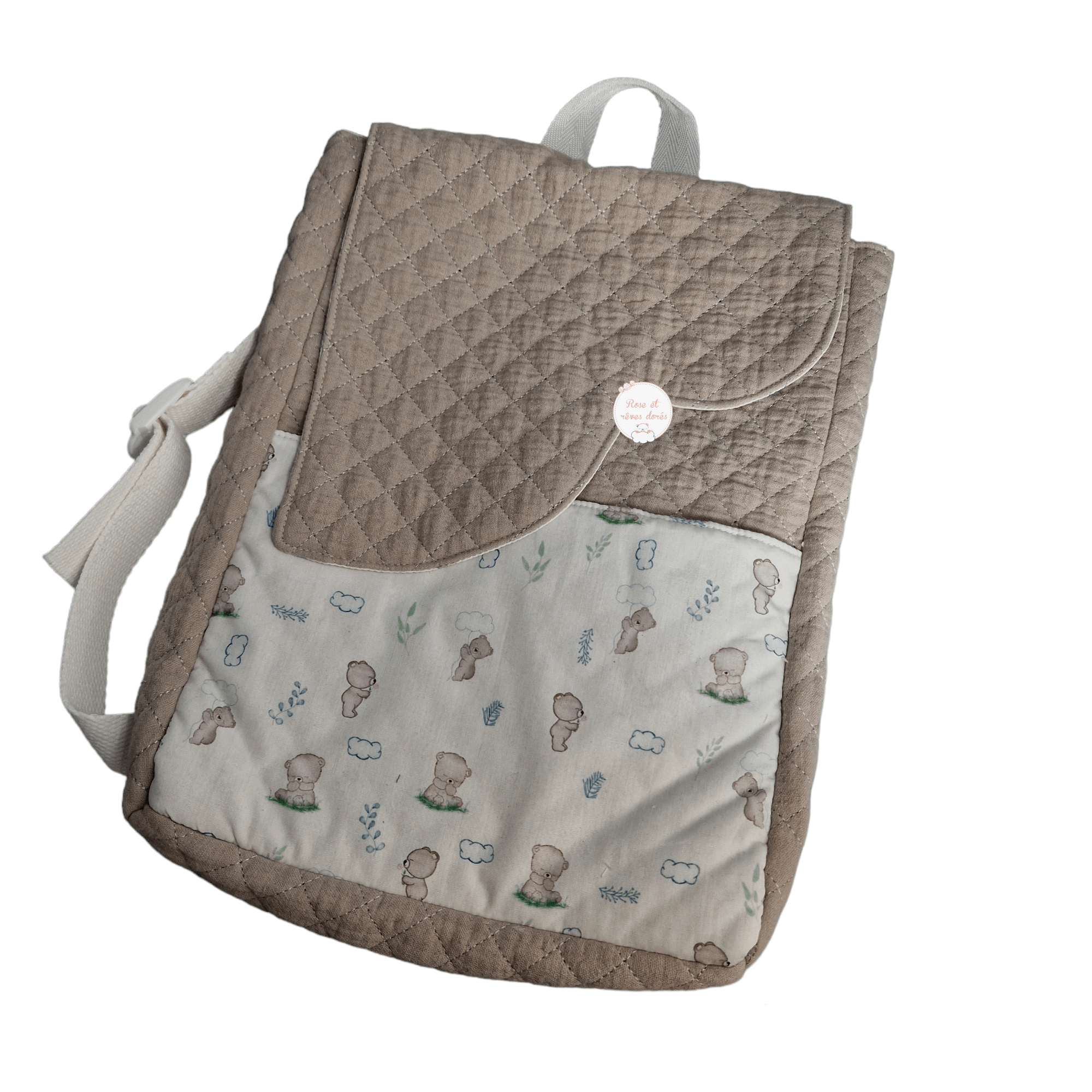 Rose et rêves dorés Sacs divers Intemporel sac à dos taupe