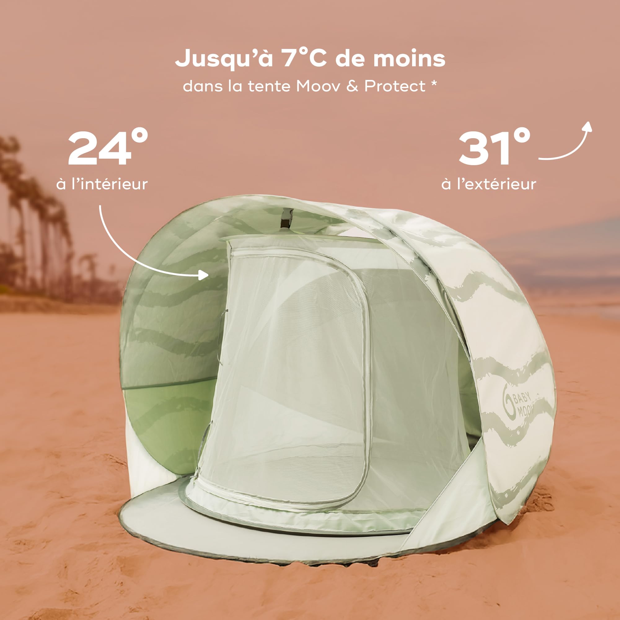 Babymoov Moov & Protect tente anti-UV bébé Green Lagoon UPF 50+