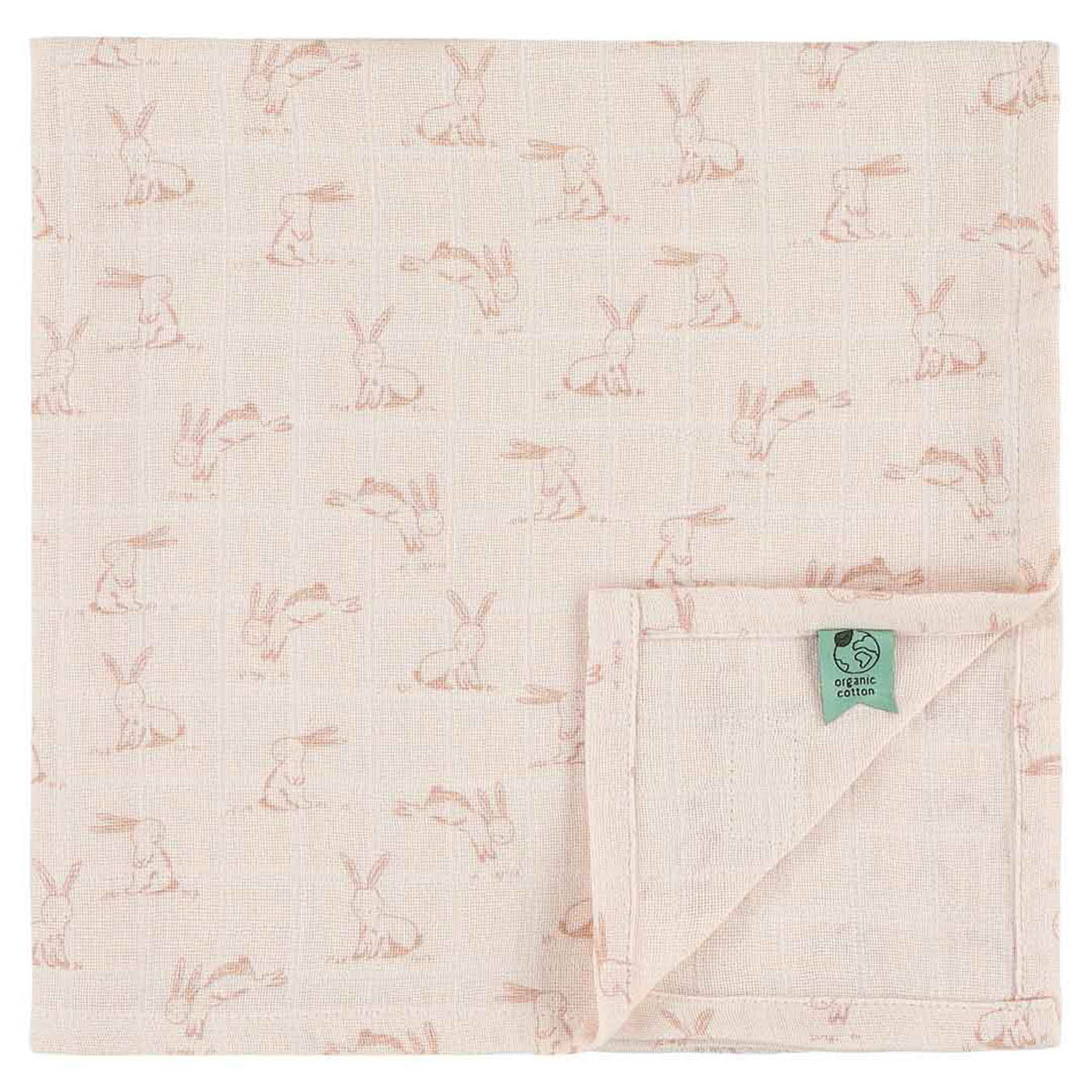 Trixie Baby Langes en mousseline Rosy Rabbit lot de 3 langes 55 x 55 cm coton bio