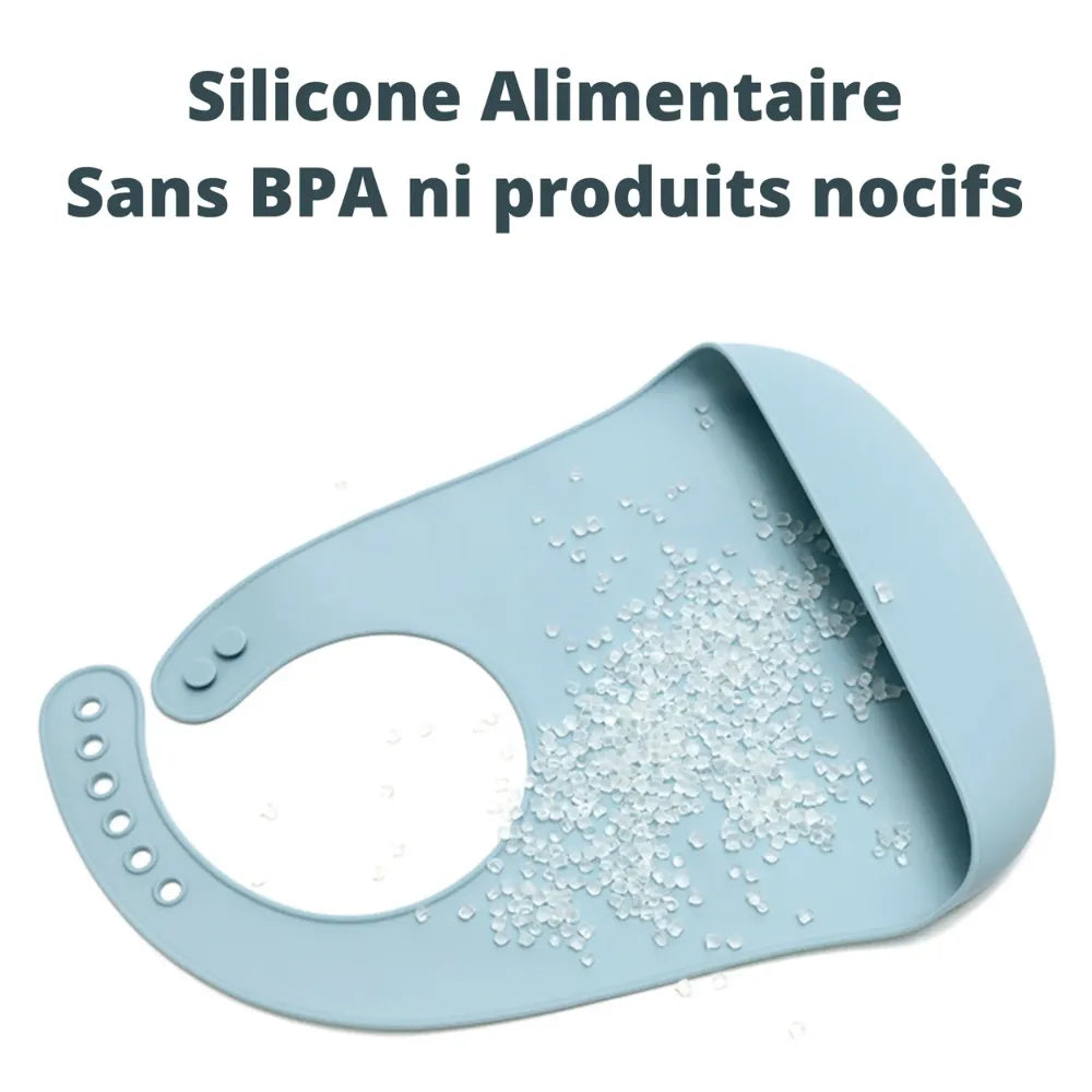 Baby-Crea Vaisselle Bébé Lot de 3 Bavoirs silicone garçon
