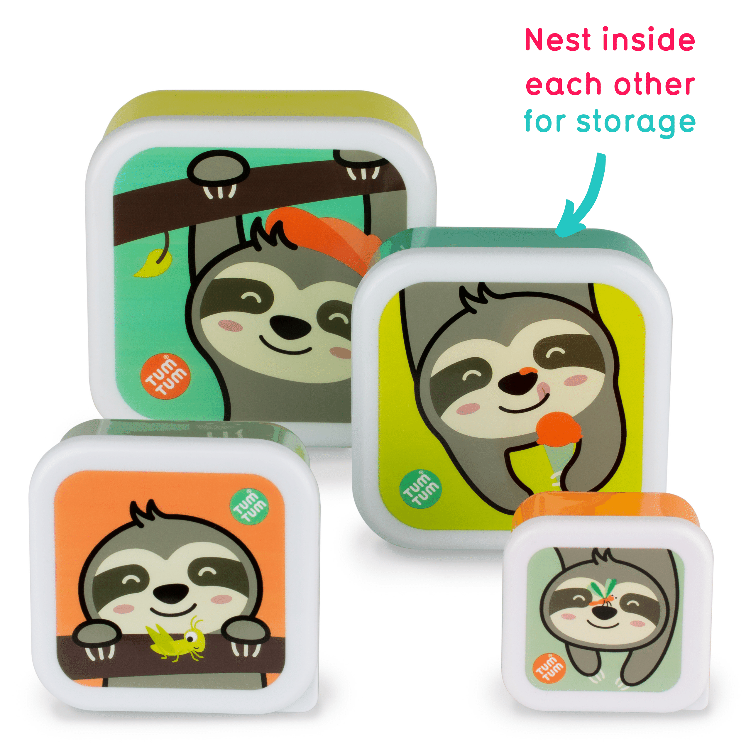 Tum Tum Lunch Boxes Stanley Sloth boîtes à goûter enfant lot de 4