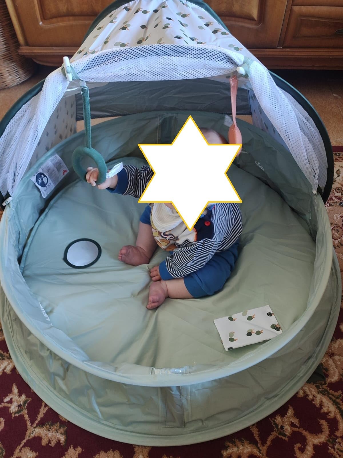 Babymoov Aquani Provence aire de jeux bébé 3 en 1 Marinière anti-UV