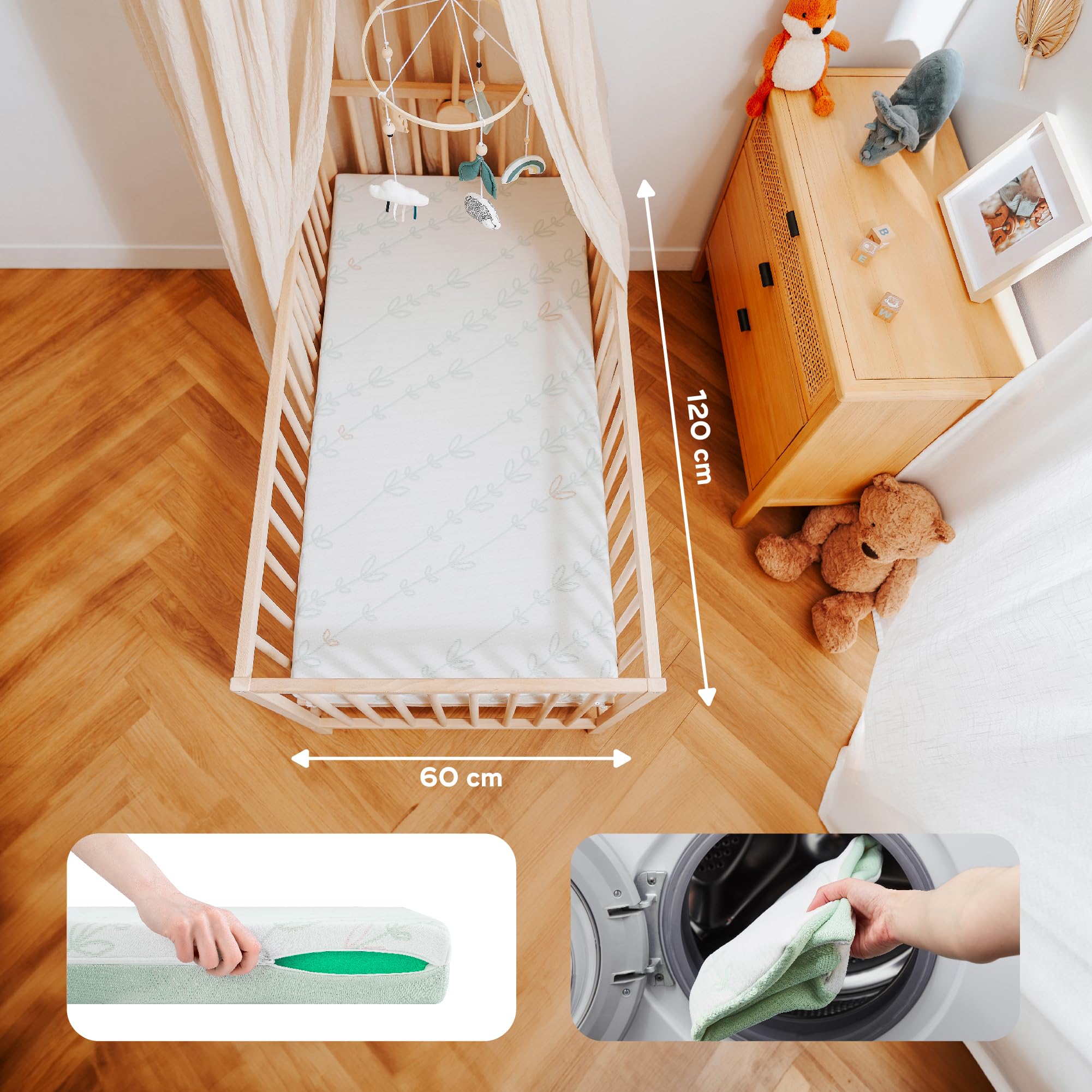 Babymoov Moov / Moov & Cosy'Lite Antibactérien matelas bébé 60 × 120 cm